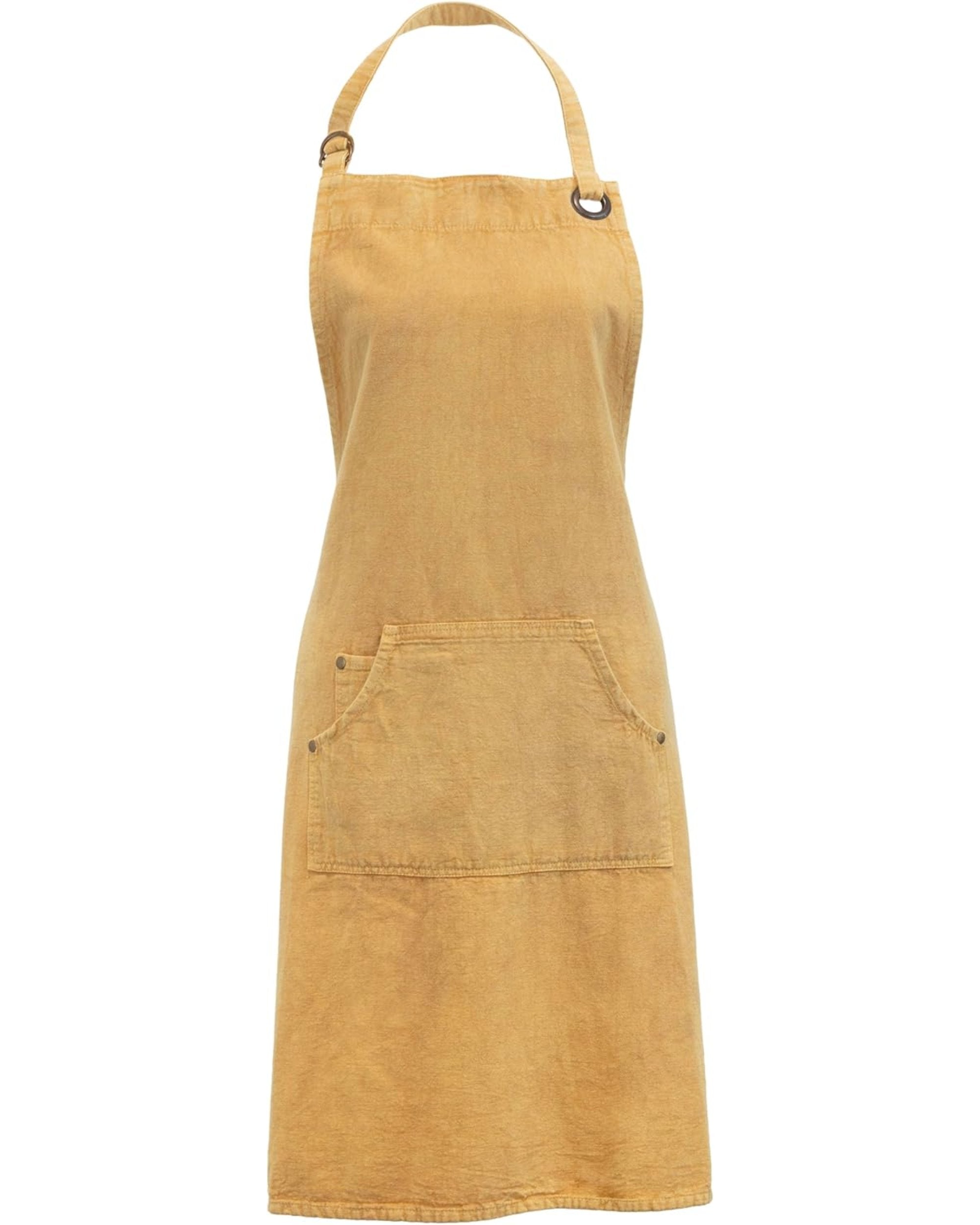 Tablier jaune moutarde dijon délavé