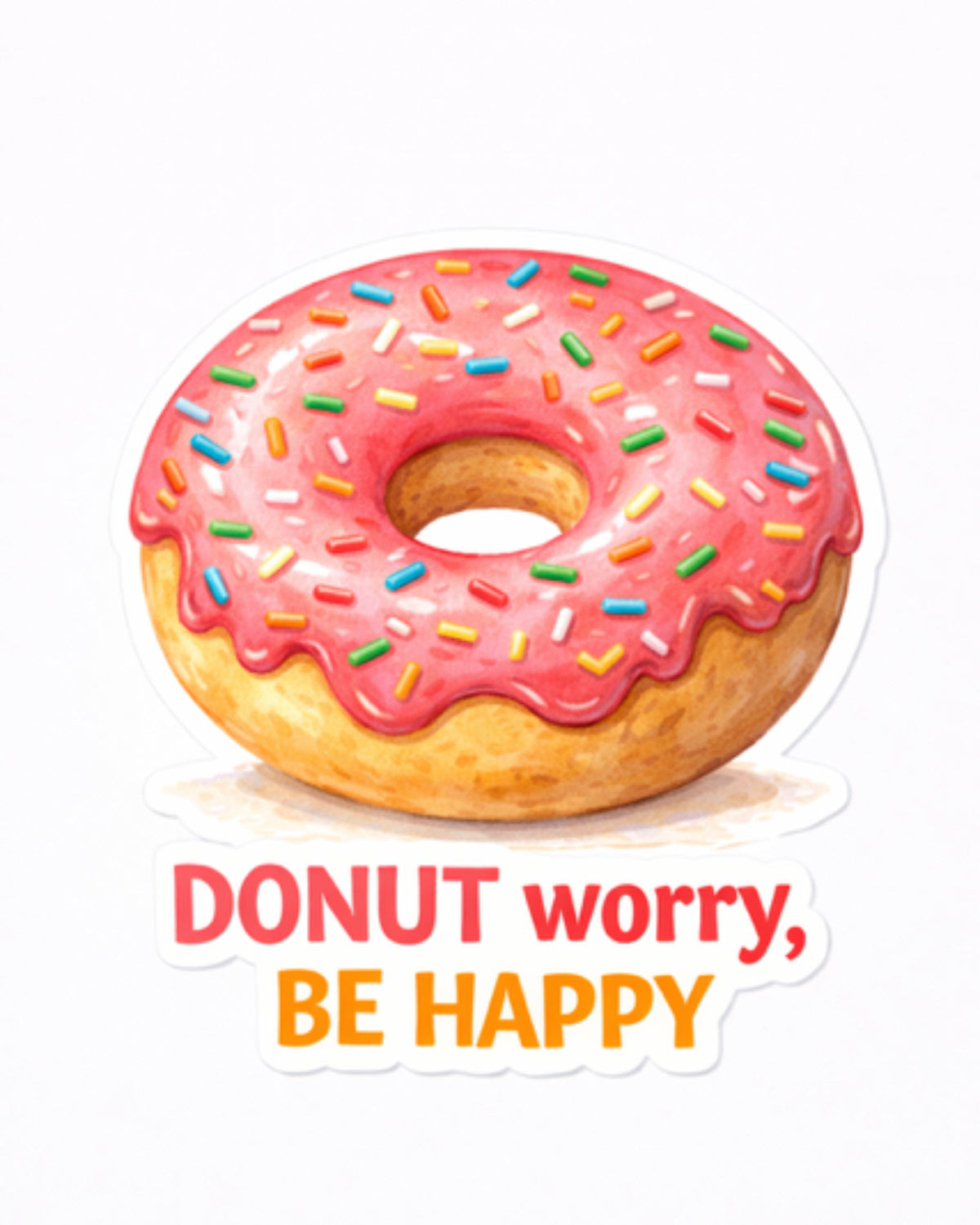 Autocollant LG - ''Donut Worry, Be Happy''