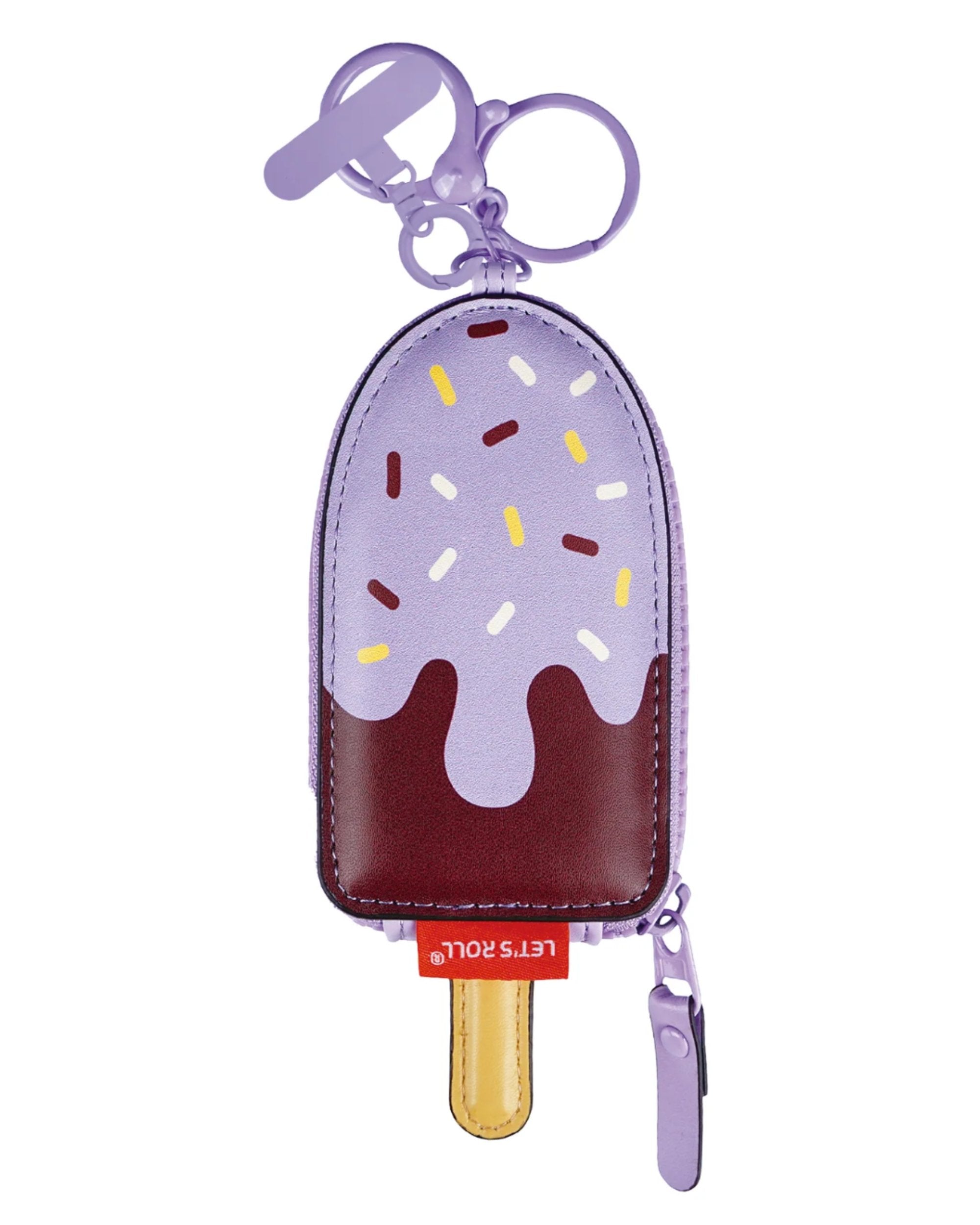 Porte clé  bâtonnet de crème glacée - violet