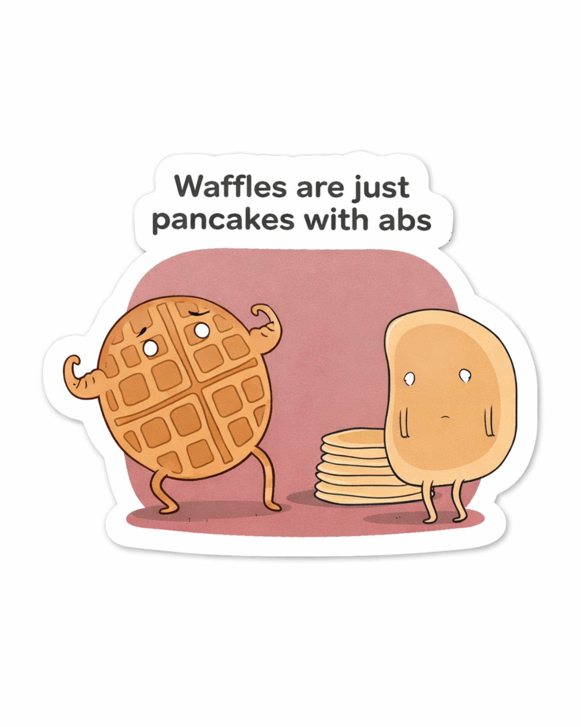 Autocollant LG - ''Waffles are just pancakes with abs''
