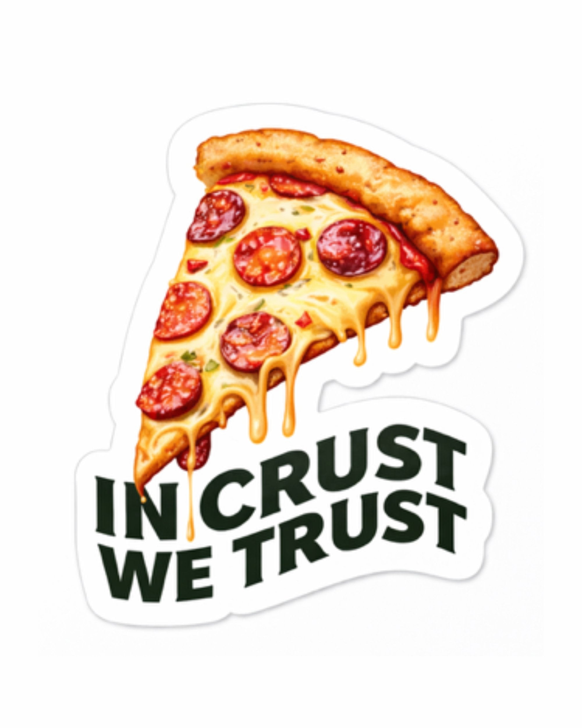 Autocollant LG - ''In crust we trust'' Pizza