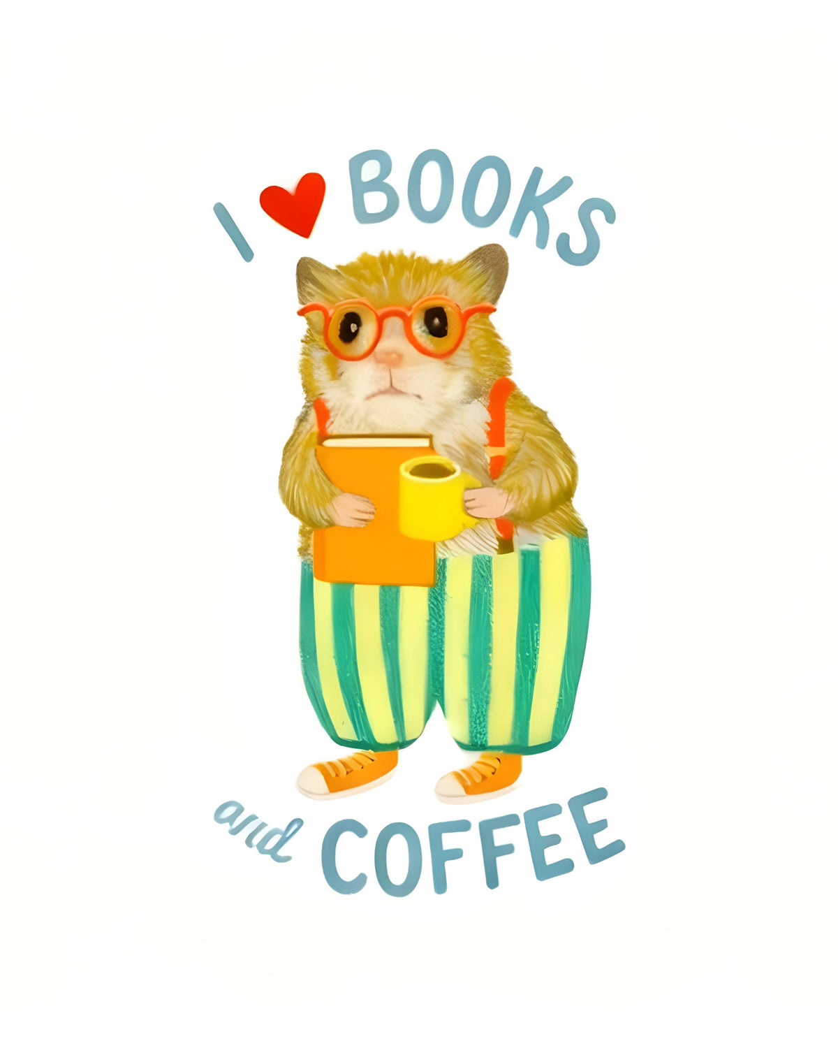 Autocollant LG - ''I love books and coffee''