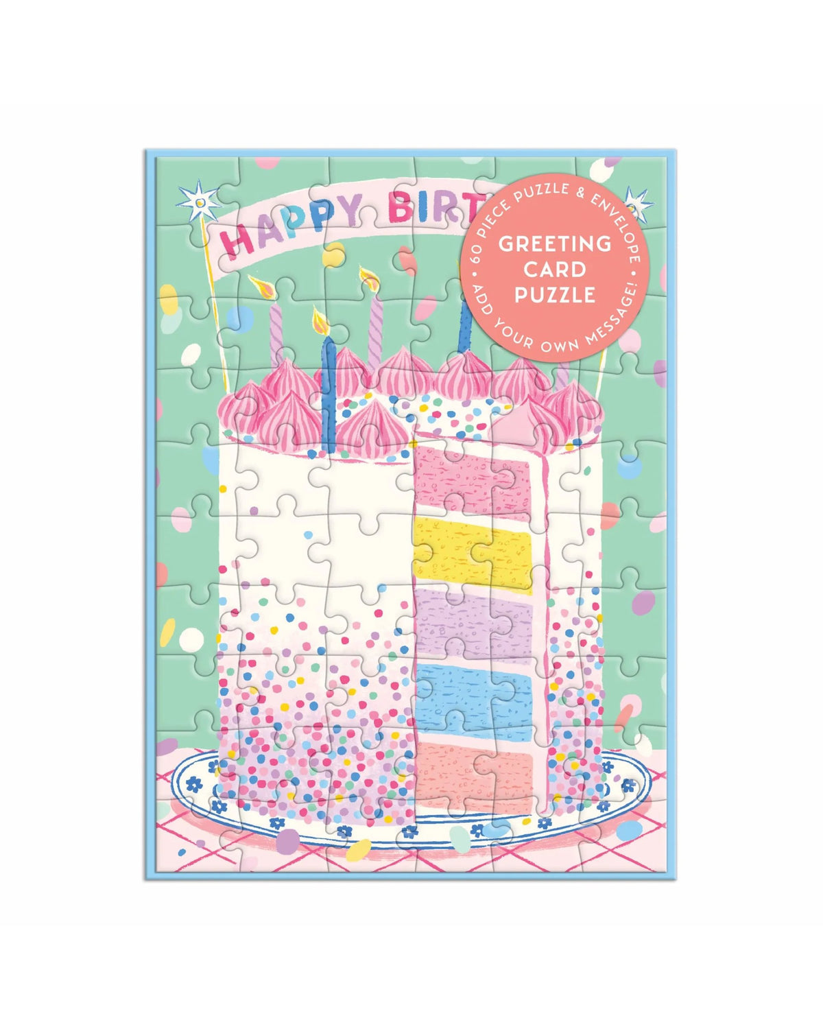 Confetti Birthday Cake Greeting Card Puzzle