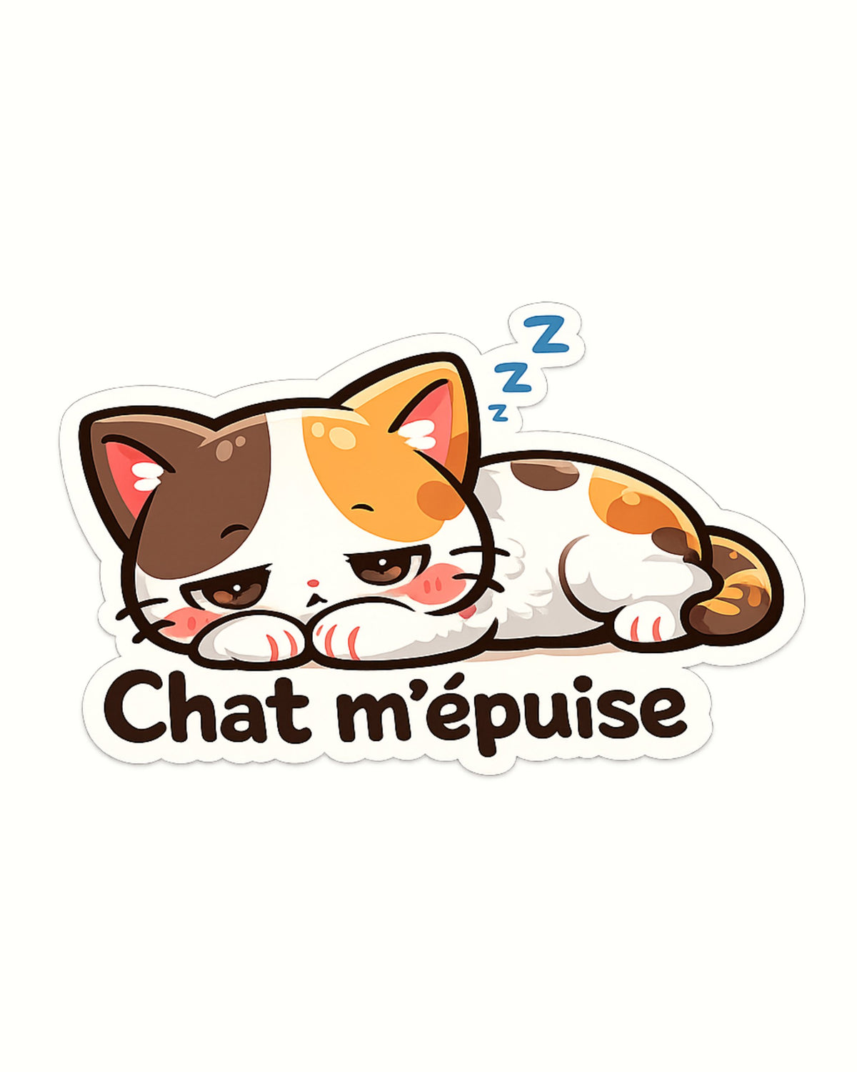 Autocollant LG - ''Chat m'épuise''