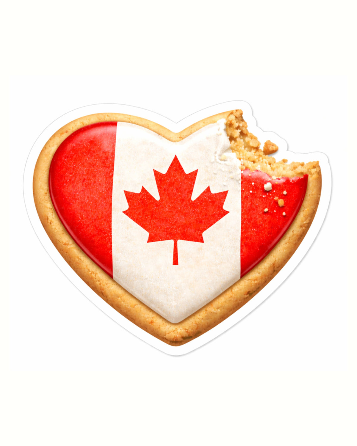 Autocollant LG - ''Biscuit en coeur'' (drapeau du Canada)