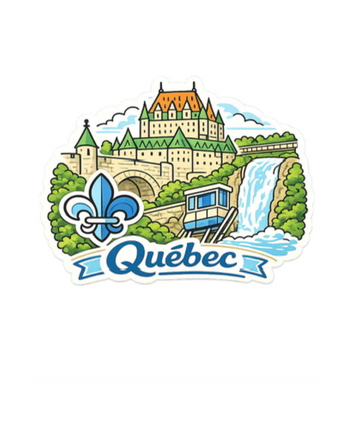 Autocollant LG - ''Québec, Château Frontenac et chutes Montmorency''