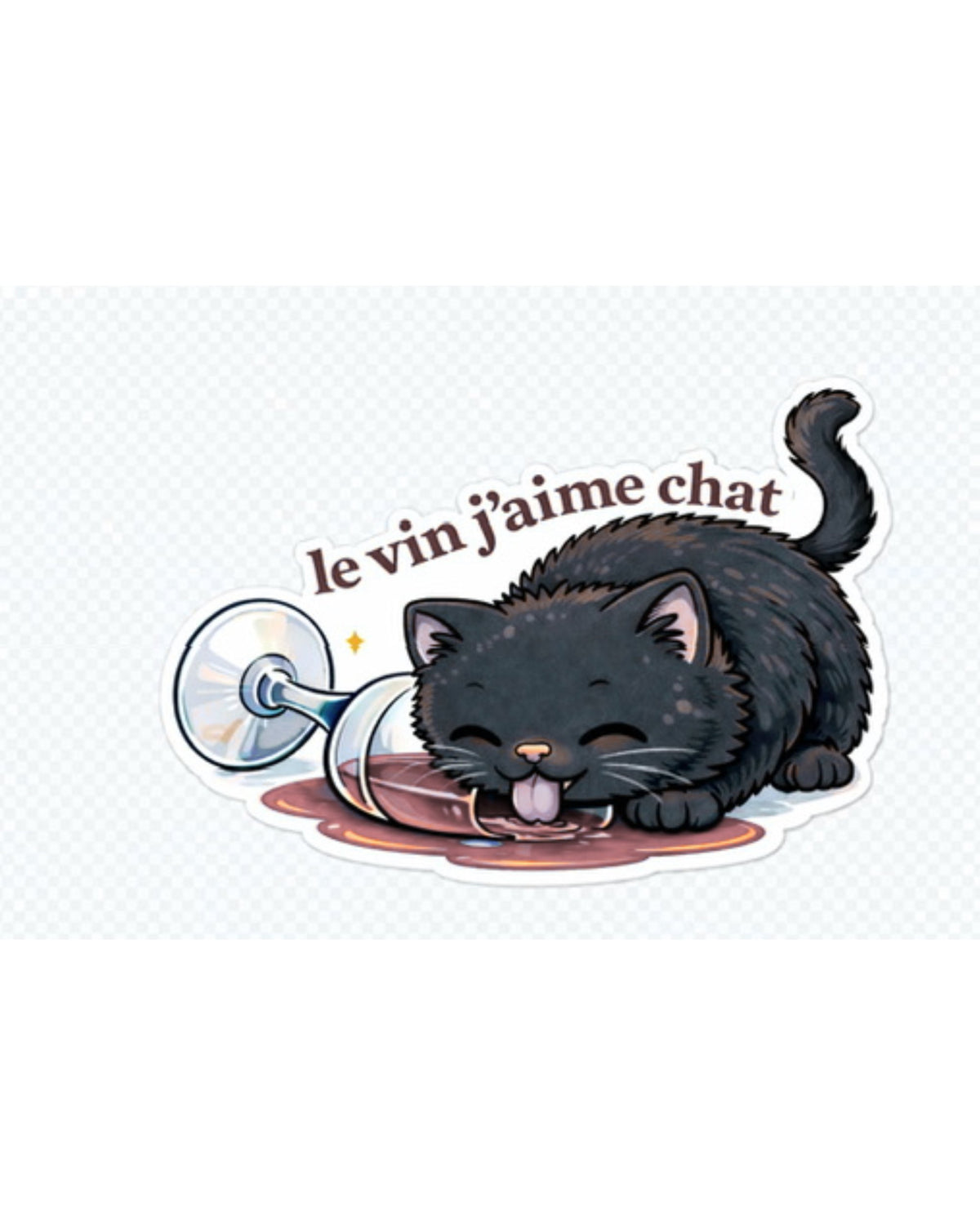 Autocollant LG - ''Le vin j'aime chat''
