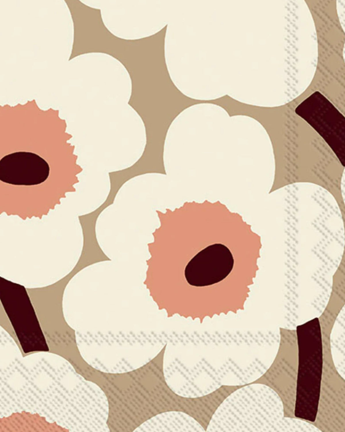 Serviettes de table 3 plis - Unikko cream linen