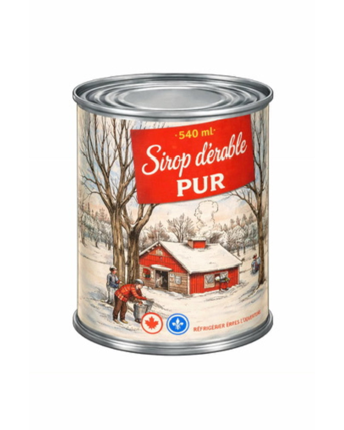 Autocollant - Canne de sirop d'érable pur (style vintage)