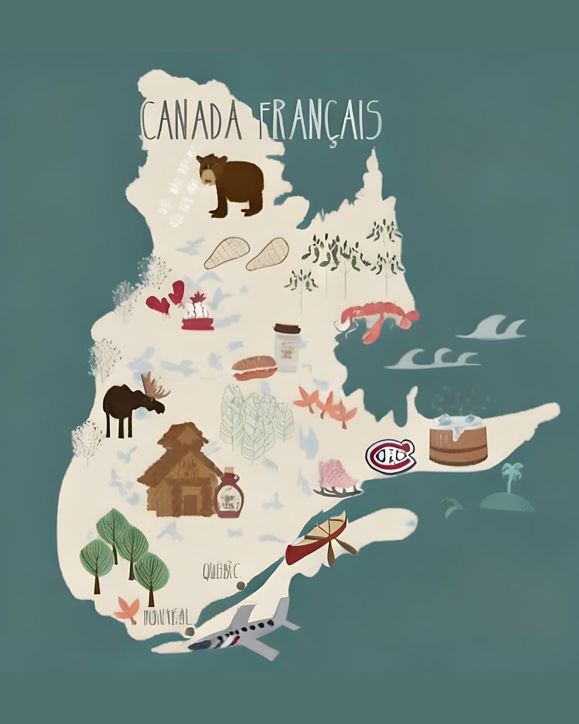 Autocollant LG - ''Carte du Canada Français, le Québec''