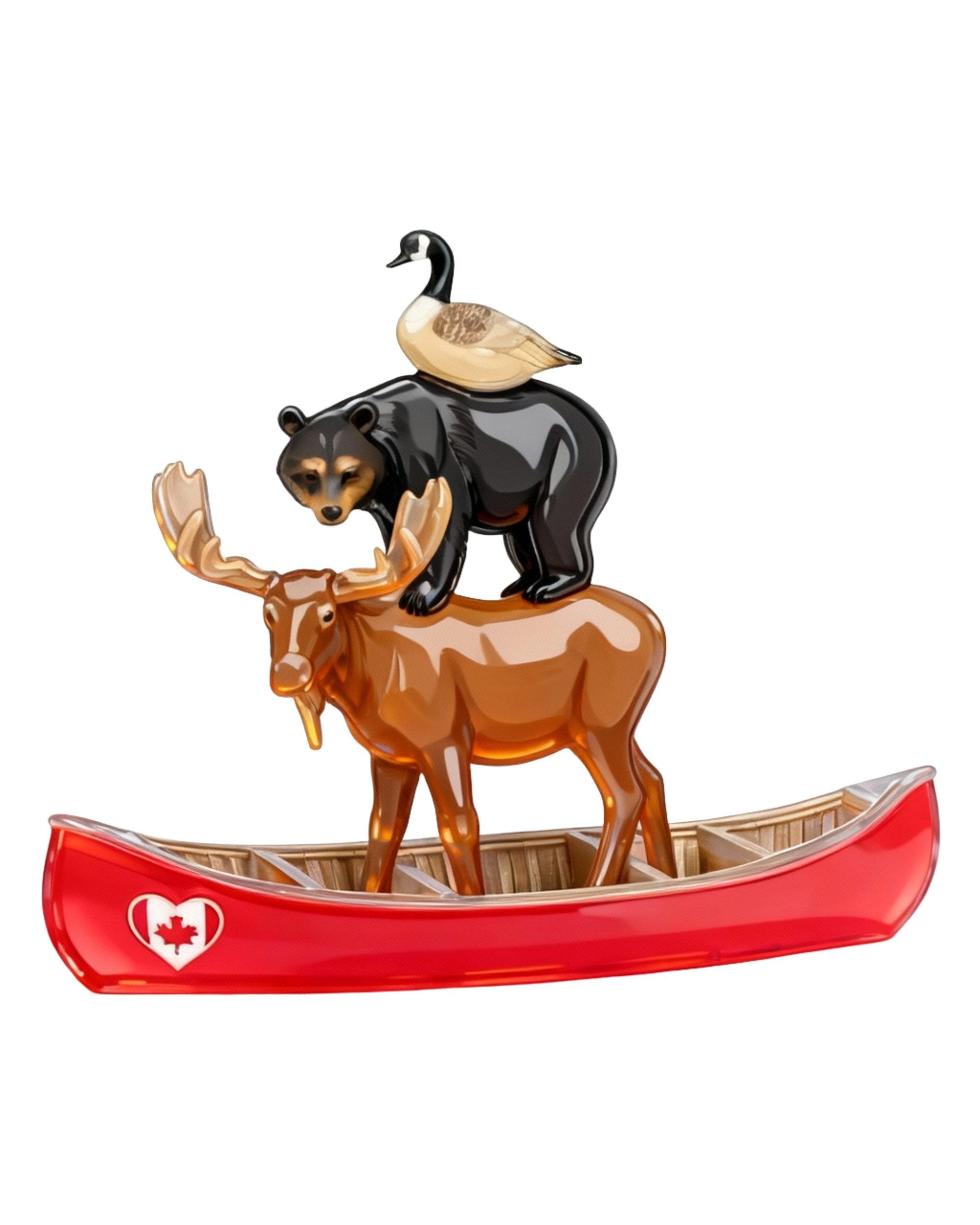 Autocollant LG - ''Canoë et animaux du Canada''