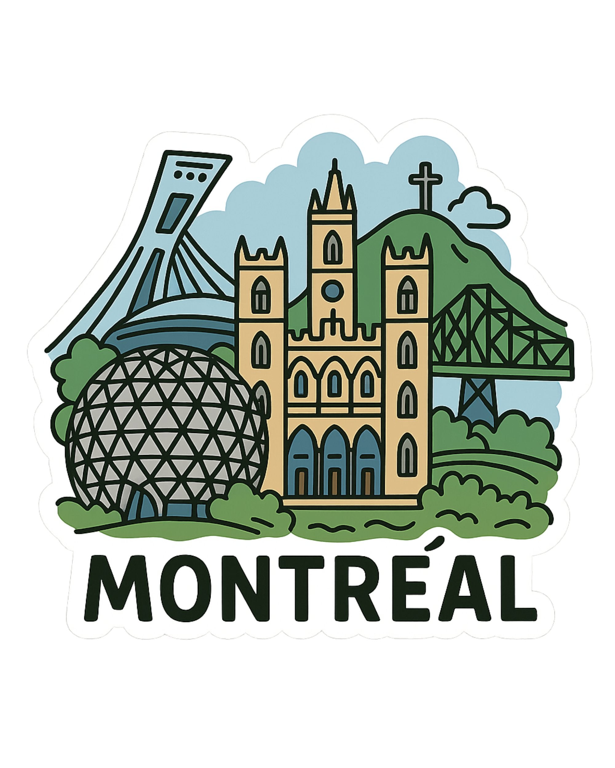 Autocollant - Montréal (lieux emblématiques)