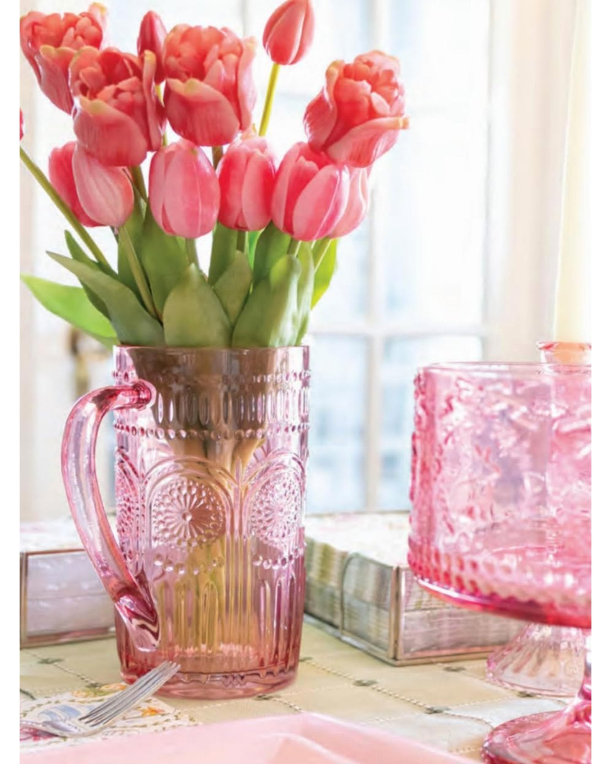 Pichet codi en verre - Rose