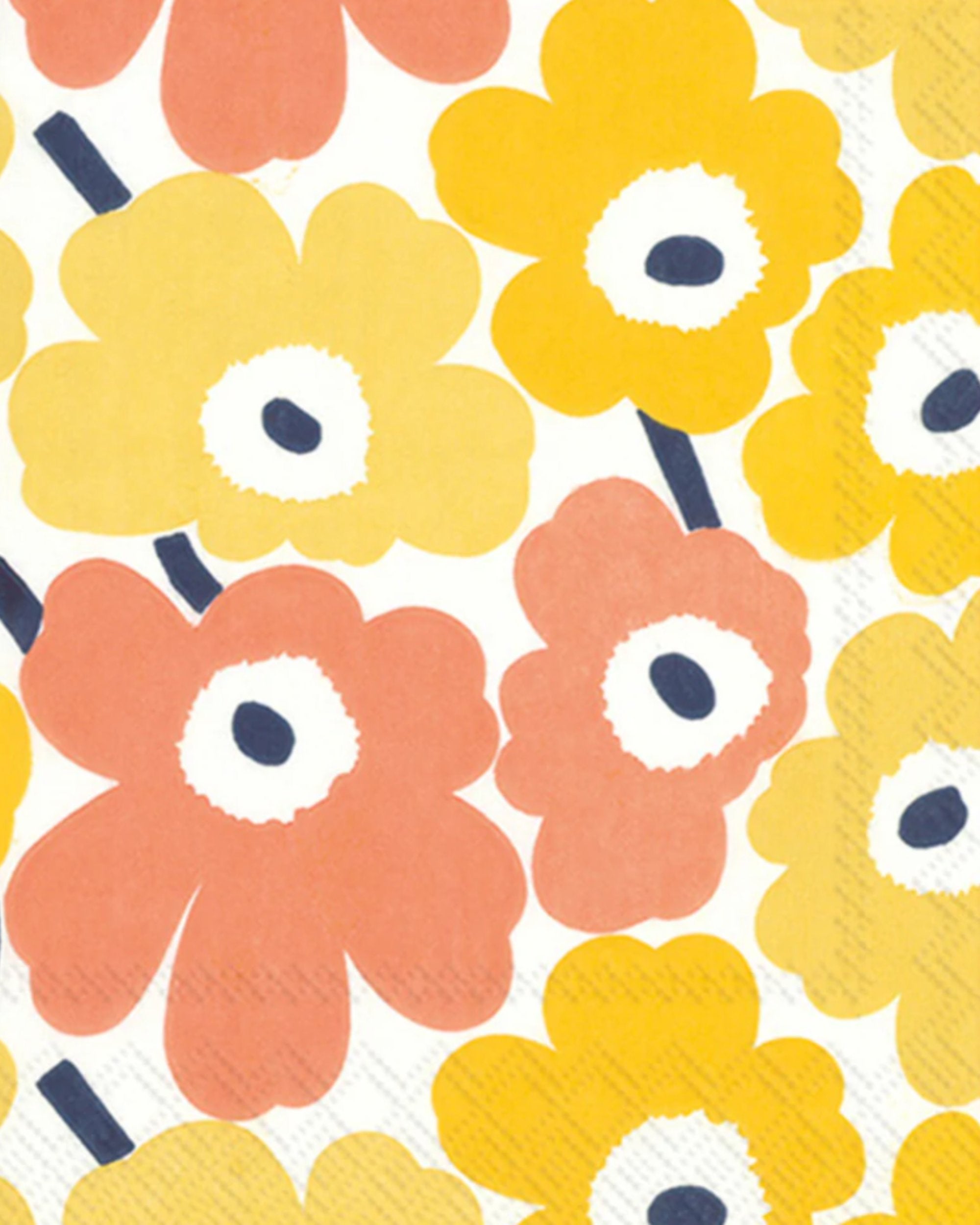 Serviettes de table 3 plis - Mini Unikko yellow