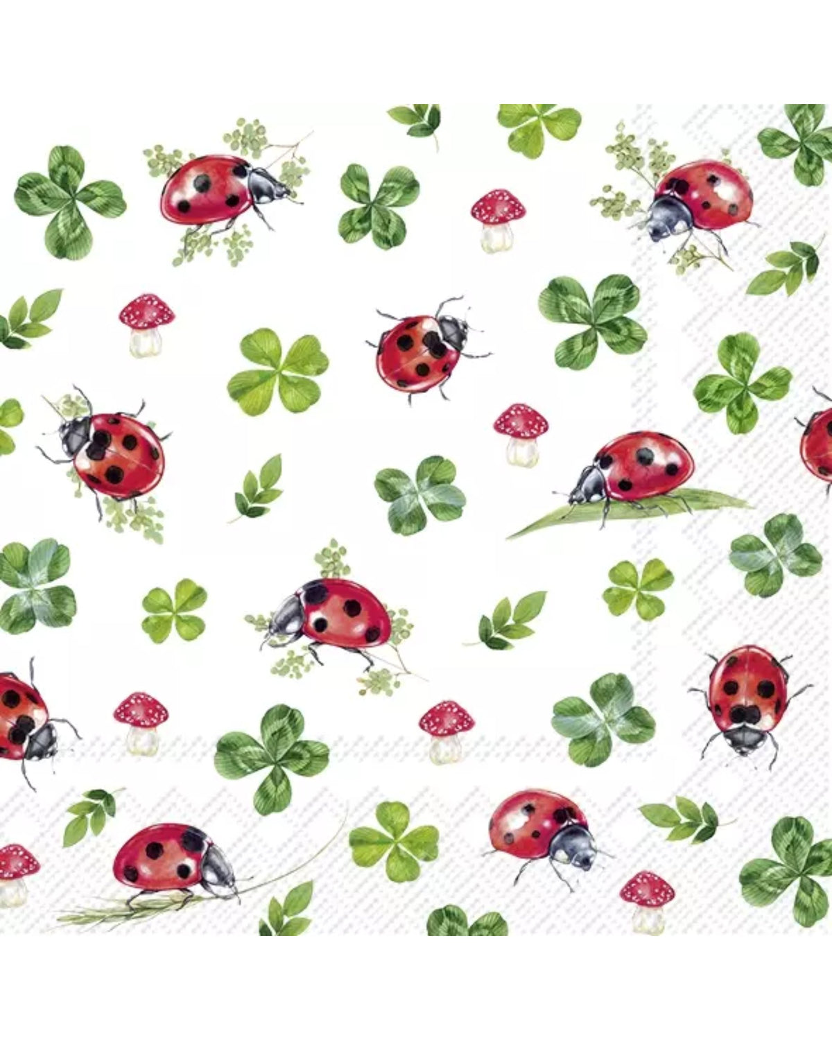 Serviettes en papier 3 plis - 33x33cm - Lucky Ladybugs