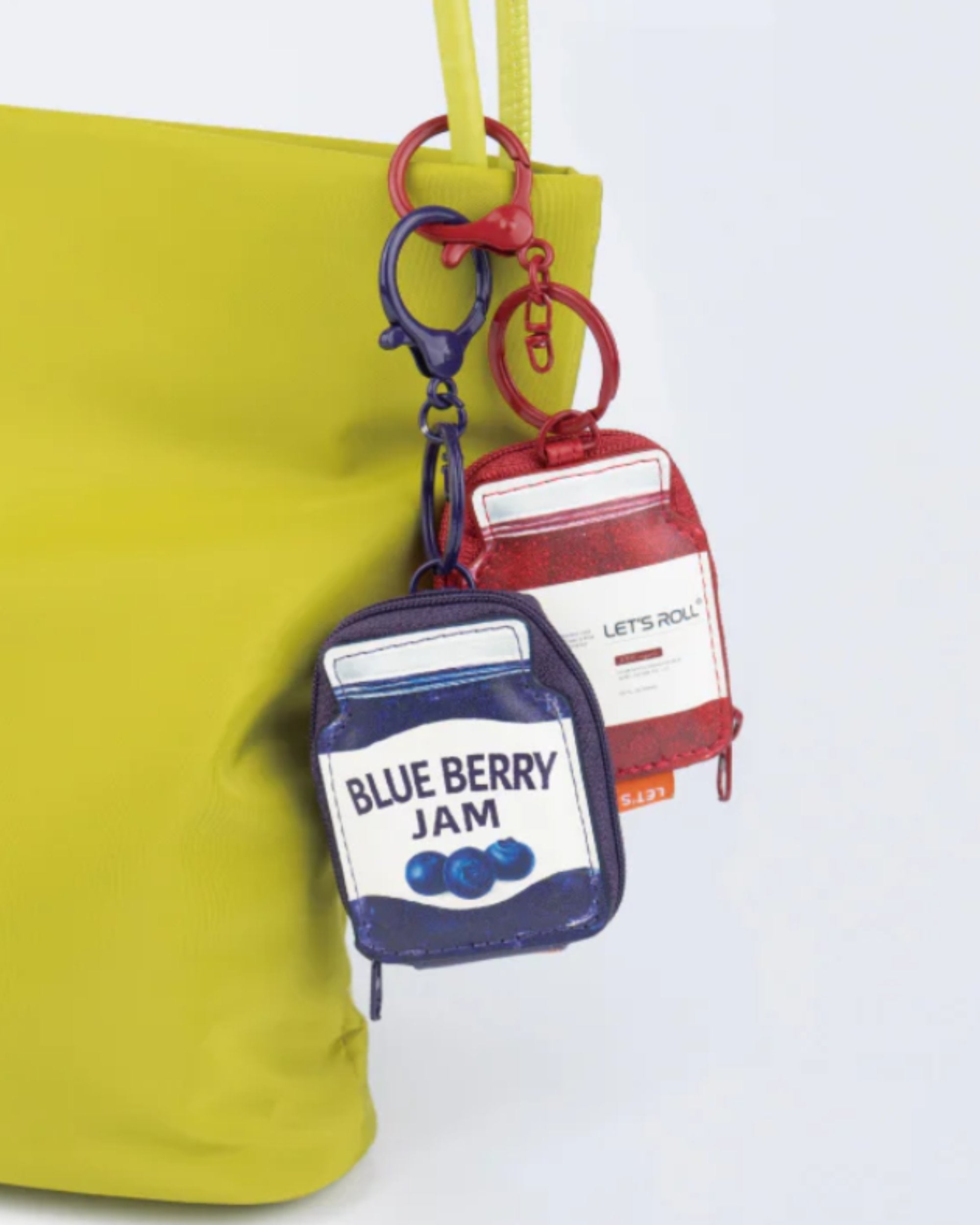 Porte clé pot de confiture - fraise