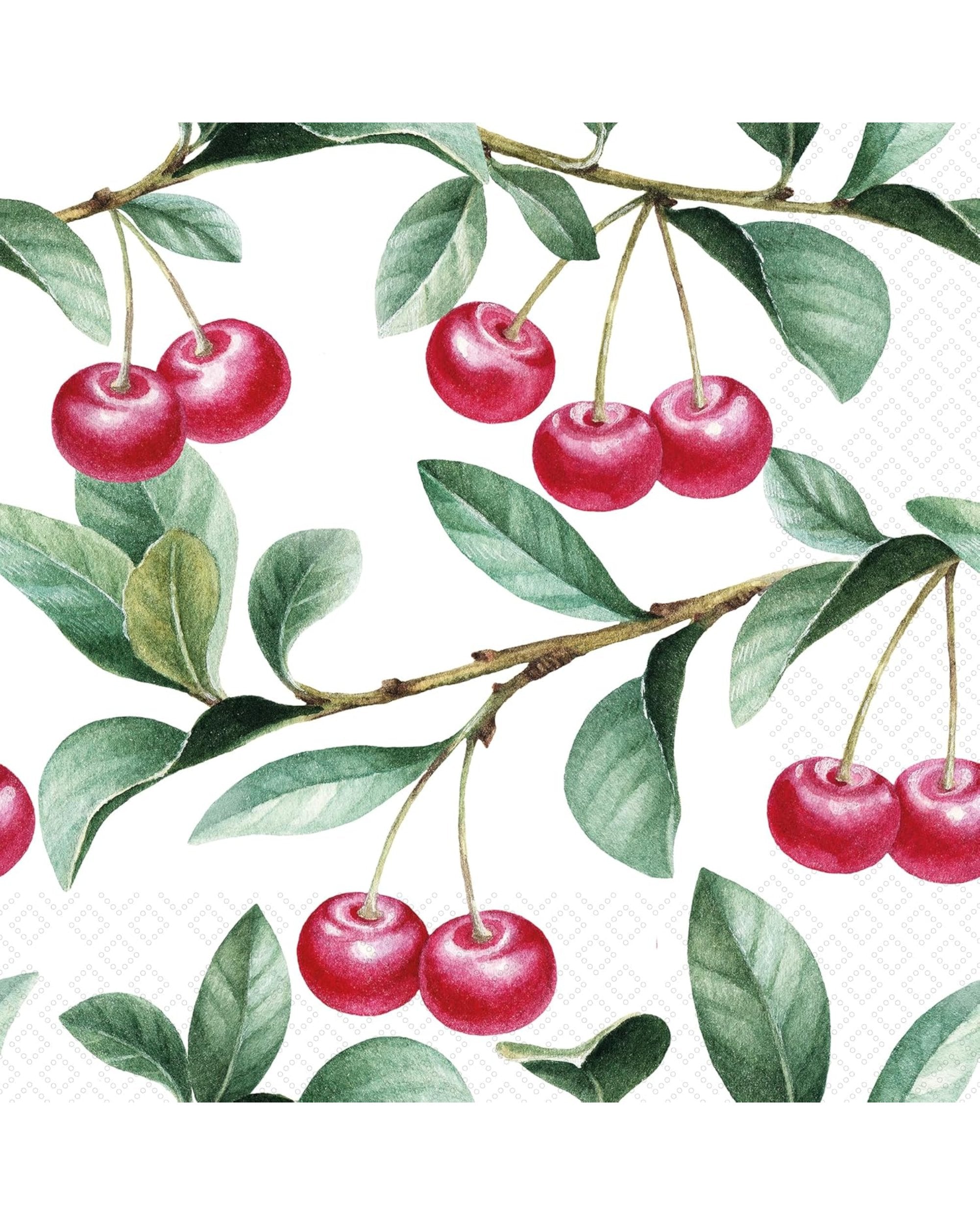 Serviettes en papier 3 plis - 33x33cm - Cherry Lovers