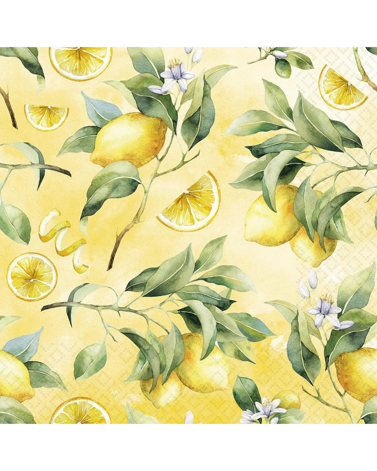 Serviettes en papier 3 plis - 33x33cm - Lemon Lovers