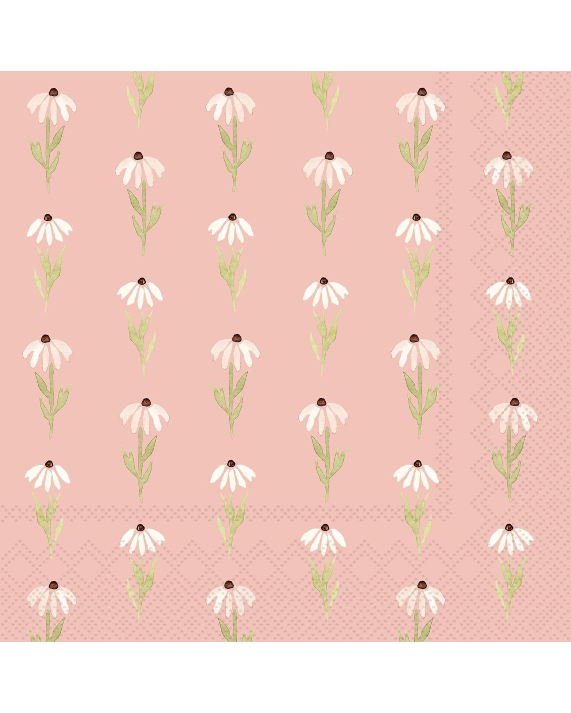3-ply cocktail napkins - fuschia sunflower pattern - Caspari