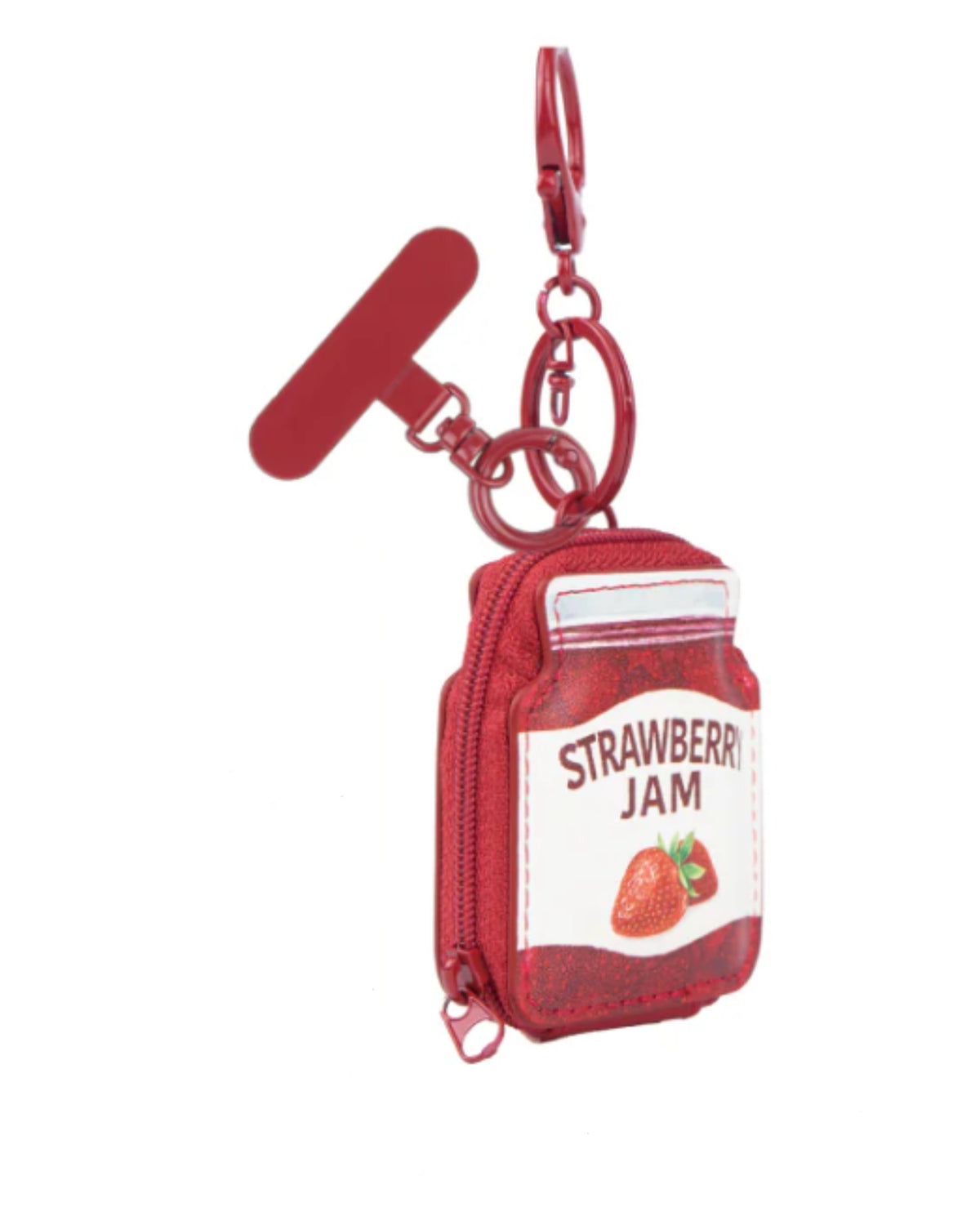 Porte clé pot de confiture - fraise