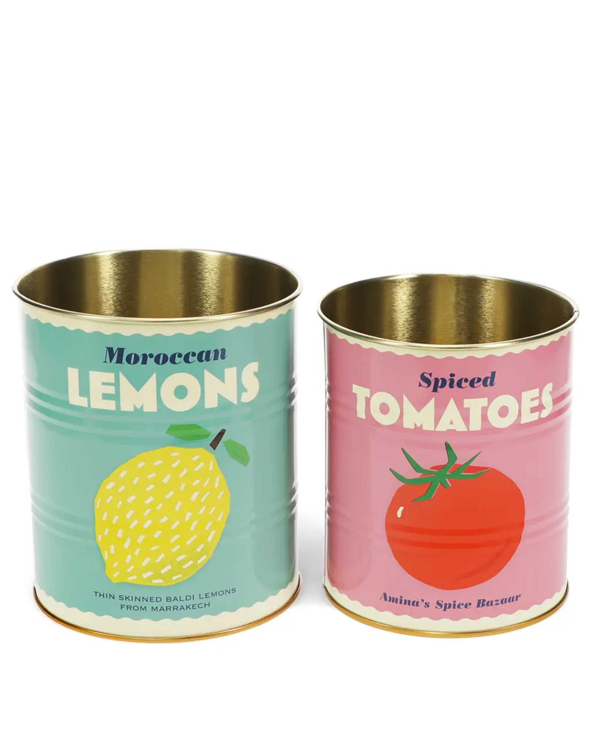 Boîtes de rangement XL (lot de 2) - Citron et tomate