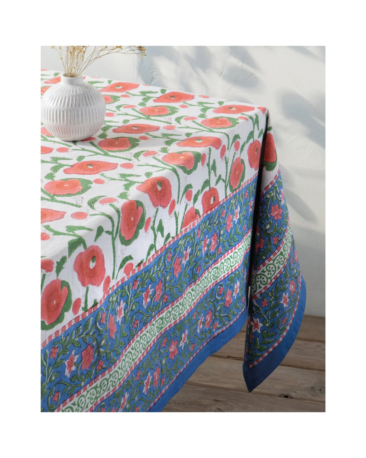 Nappe imprimée à motifs de coquelicots 90 x 60 pouces