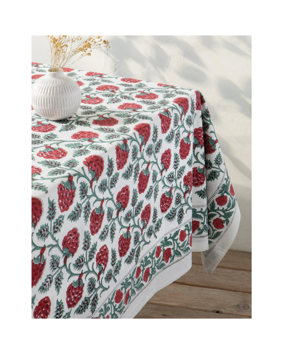 Nappe à motif œillet imprimé au bloc 60 x 90 pouces