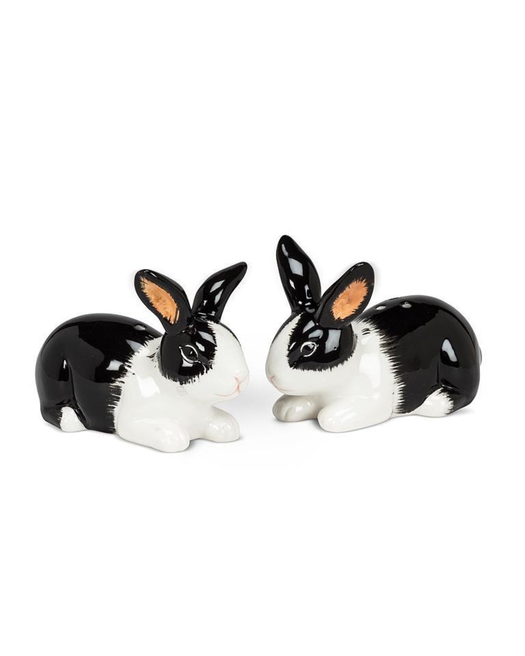 Salière et poivrière - Lapins blancs et noirs