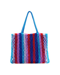 Sac fourre-tout à rayures bleus, rouges et roses