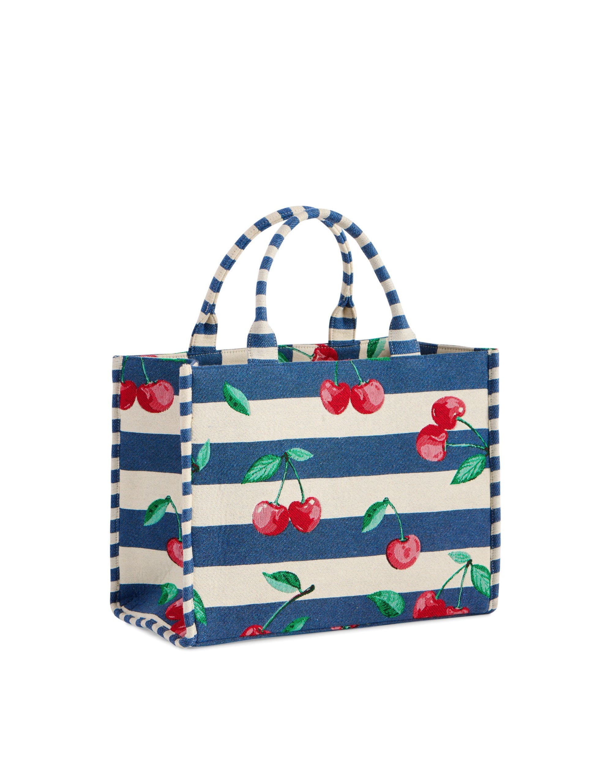 Sac cabas à rayures - Cerise