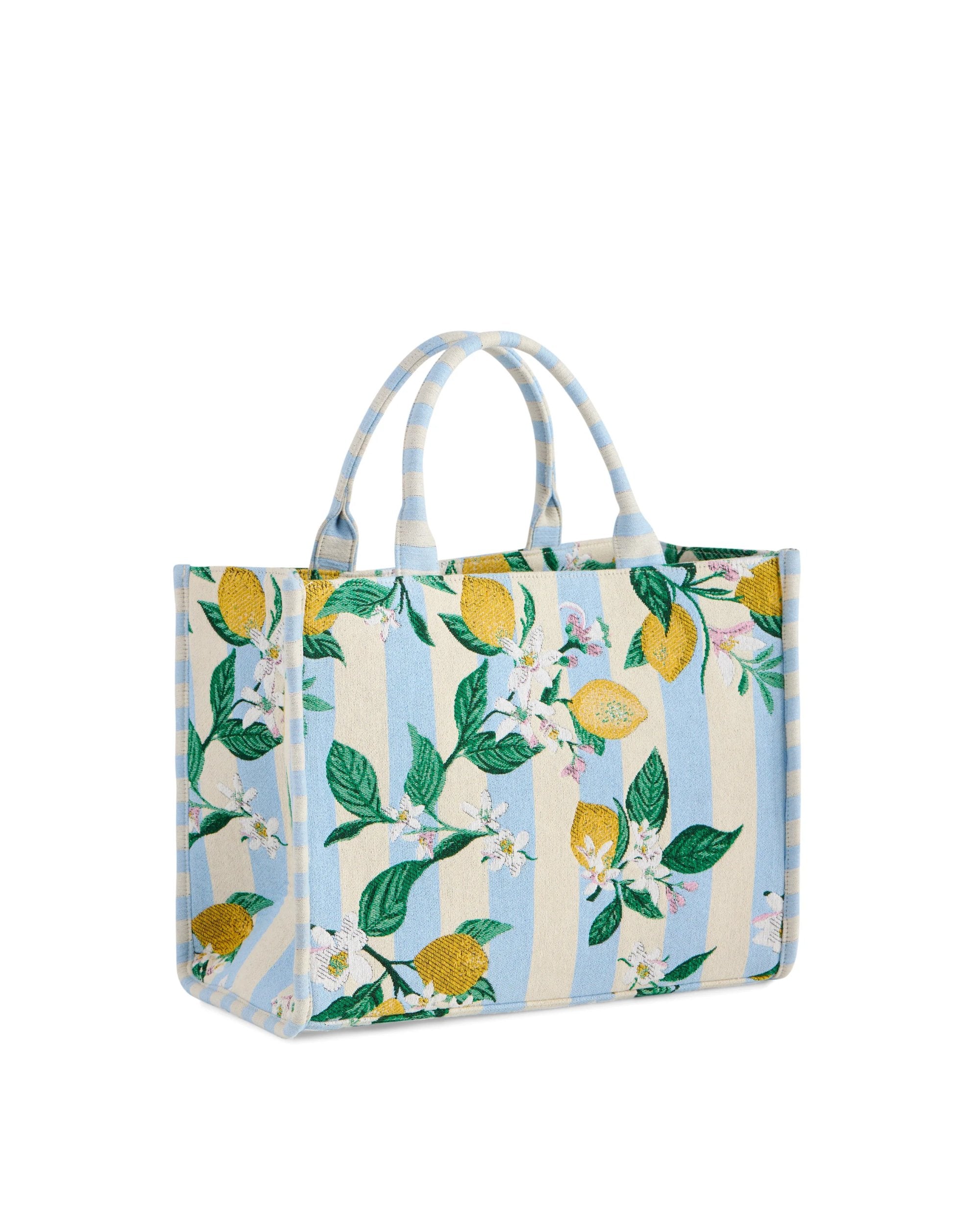 Sac cabas à rayures - Citron
