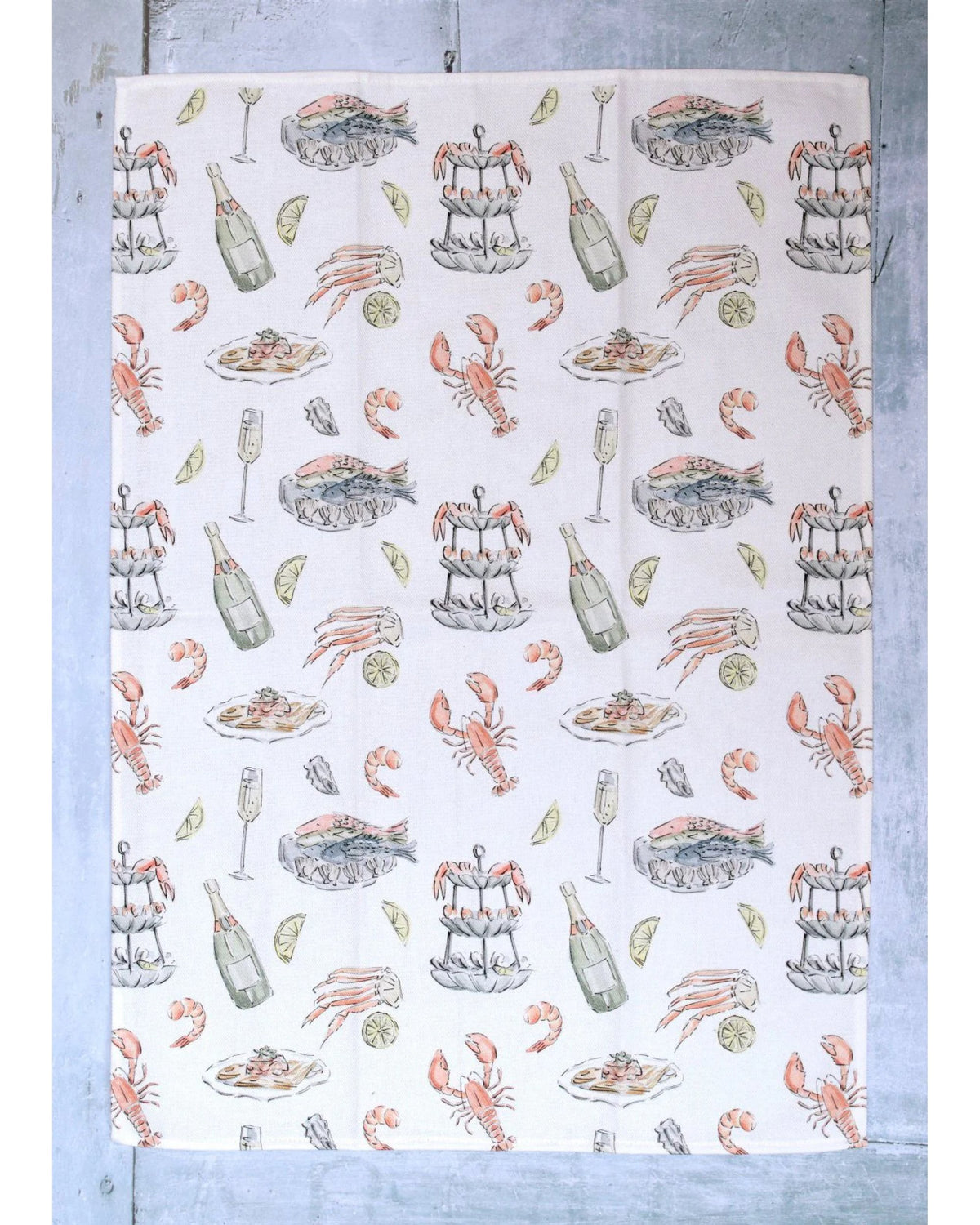 Linge à vaisselle - Maison Lorrain - Fruits de mer et champagne