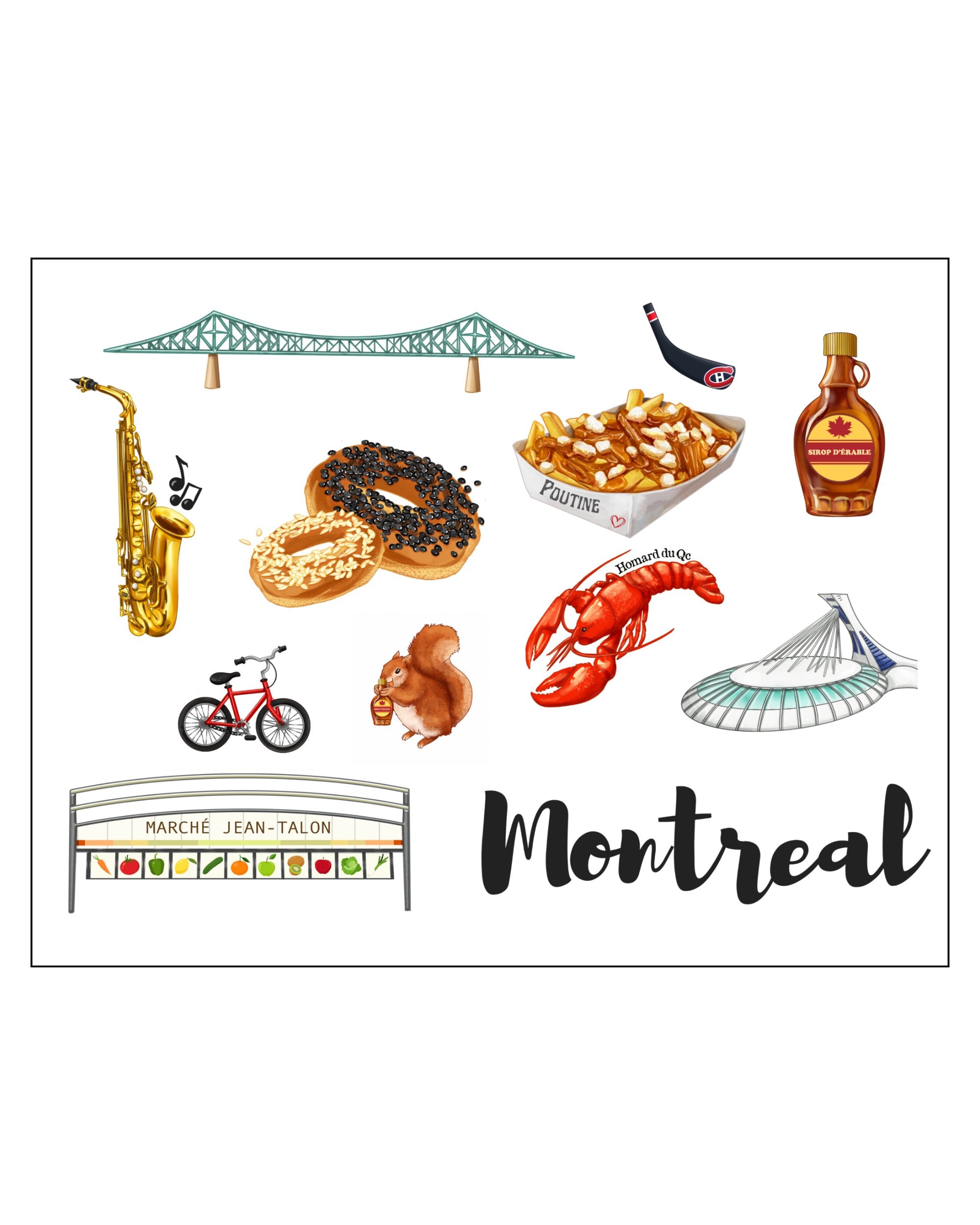 Affiche LG ''Montréal emblèmes blanc'' 8x10 pouces