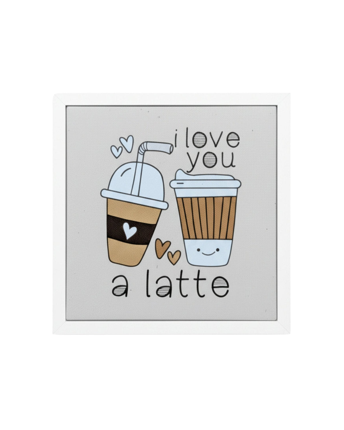 Aimant mince carré ''I love you a latte'' LG
