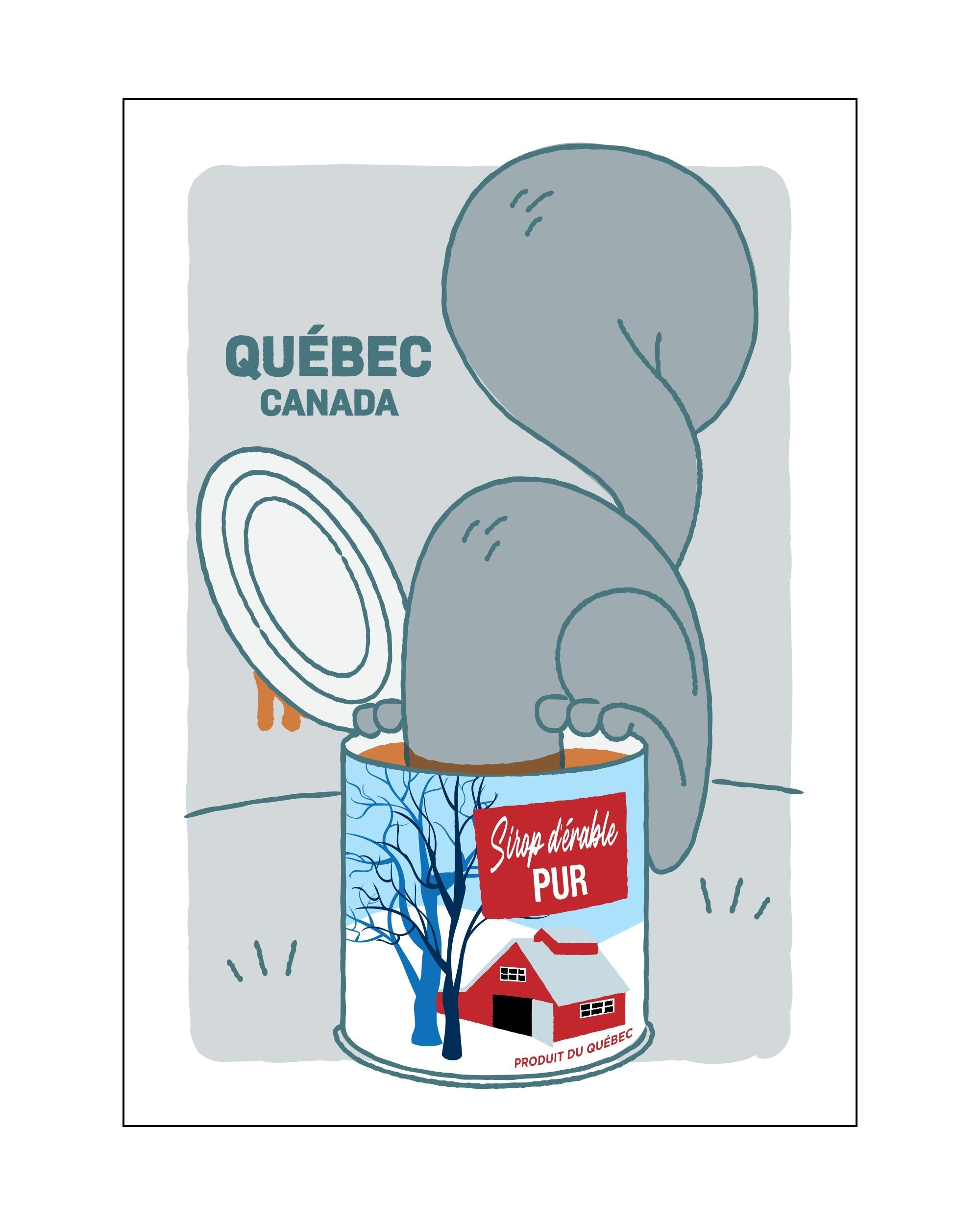 Affiche LG ''Écureuil sirop'' 8x10 pouces