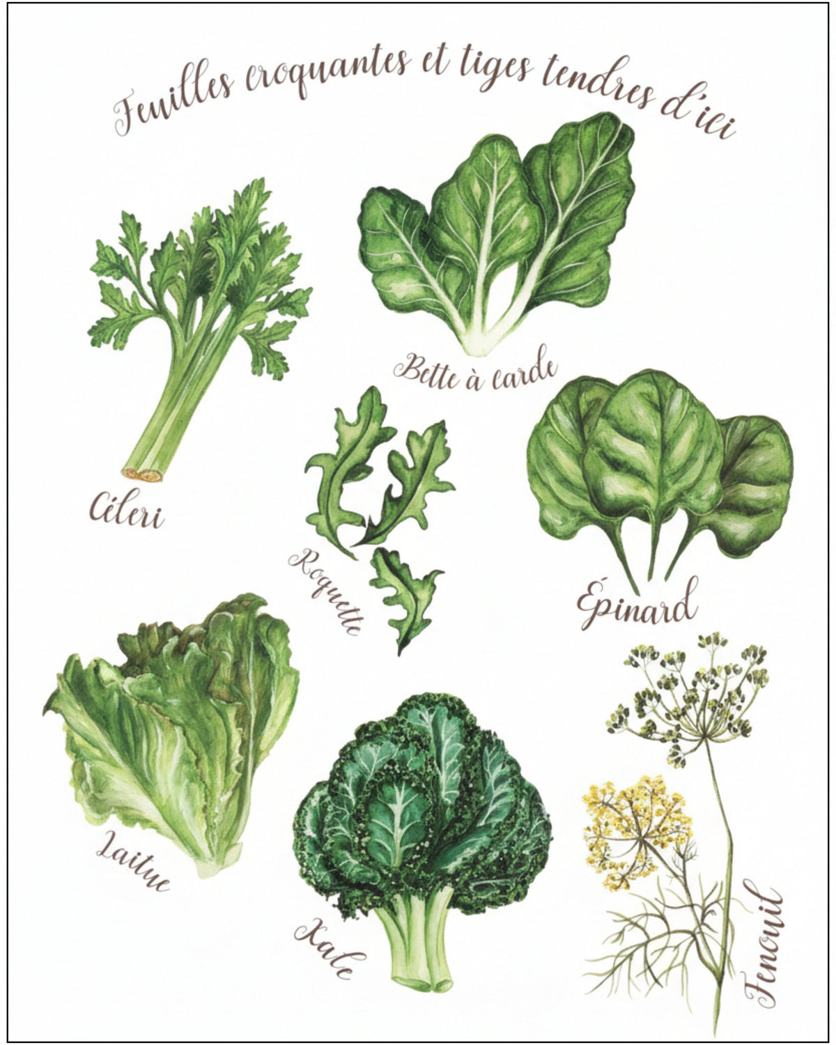 Affiche ''Feuilles croquantes et tiges tendres d'ici'' LG