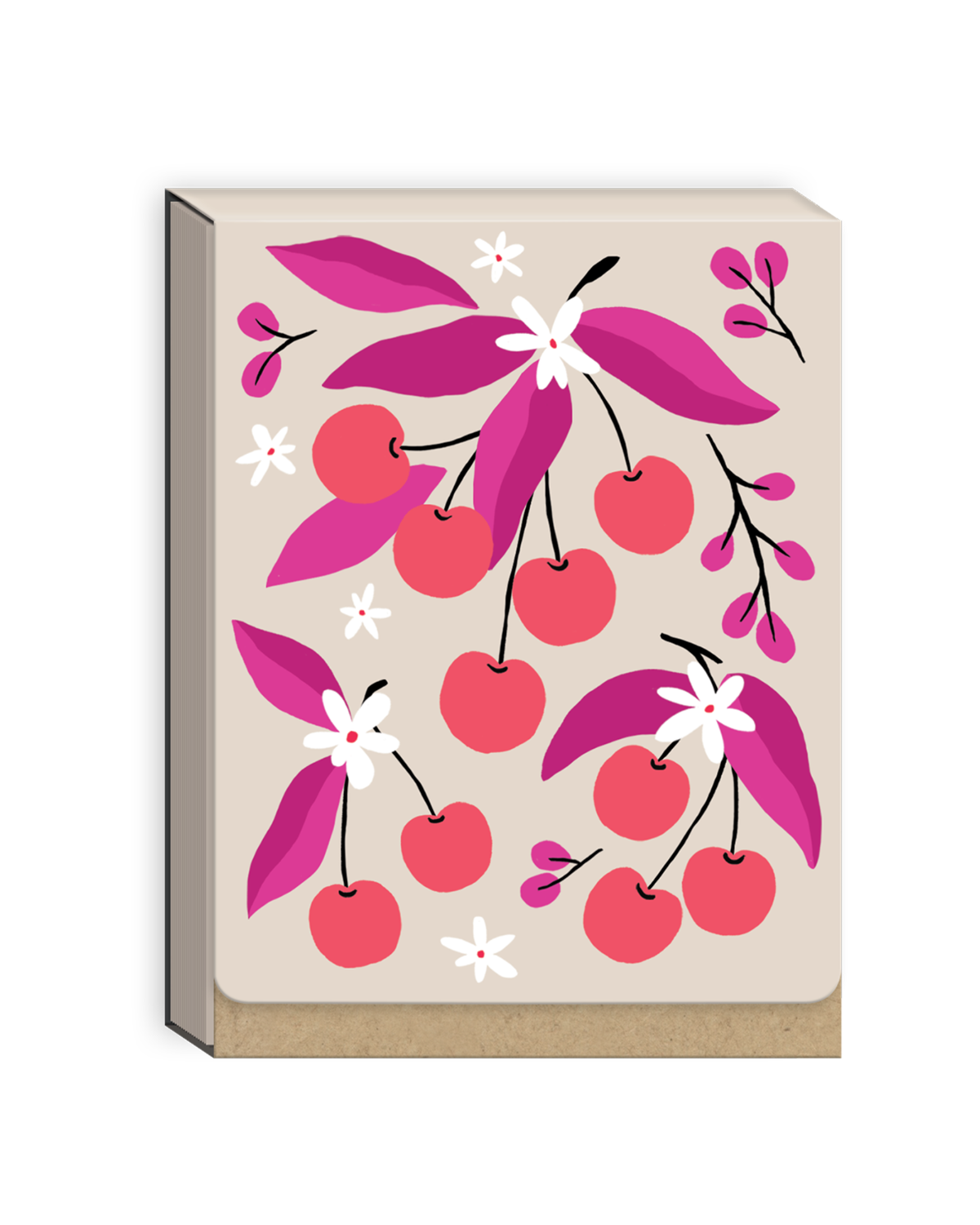 Bloc-notes aimanté - Cerises