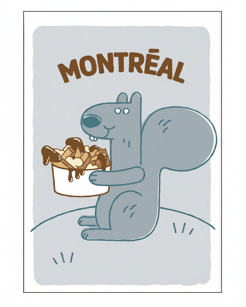 Affiche LG ''Écureuil poutine'' 8x10 pouces