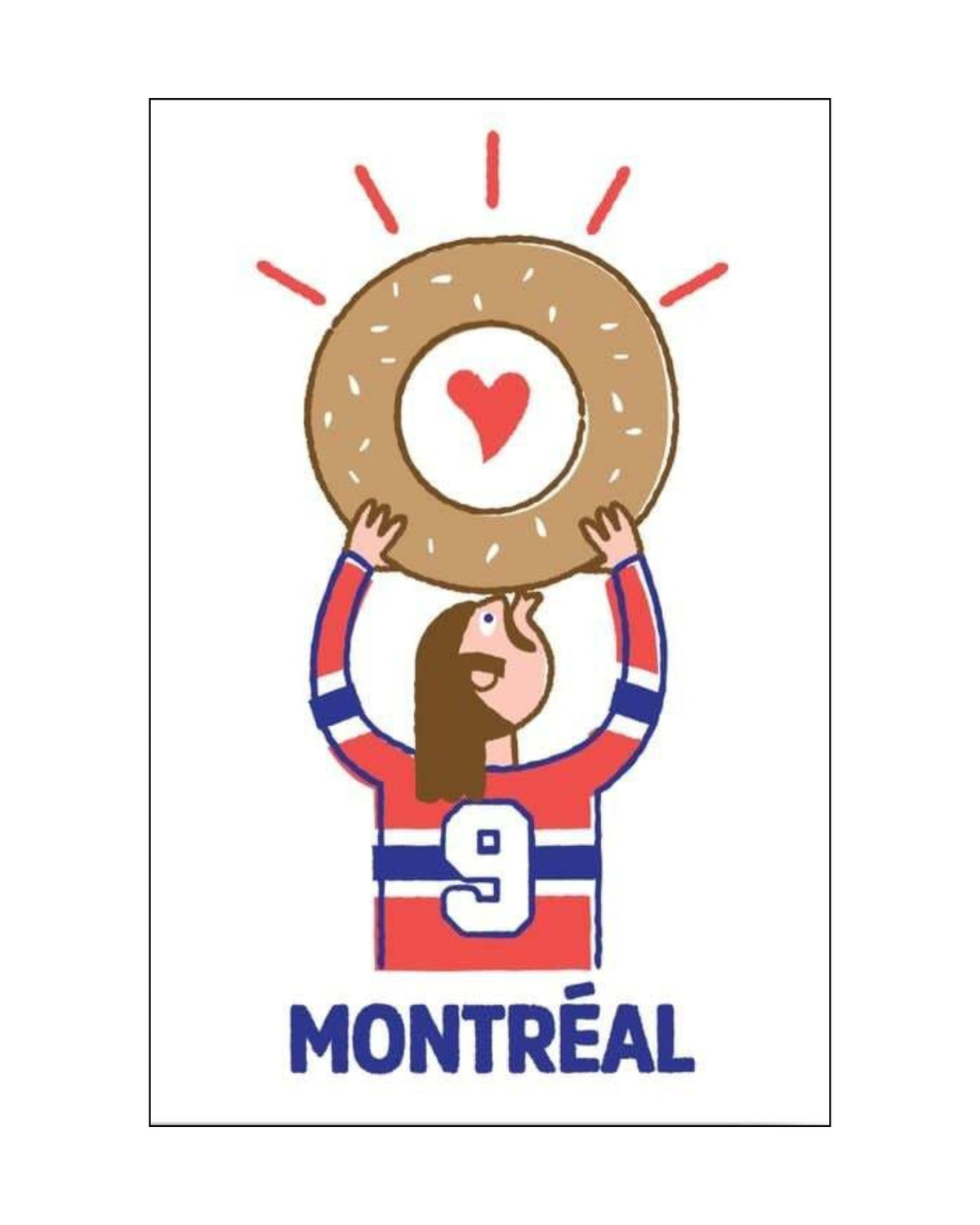 Montreal Hockey Bagel Postcard 4 x 6 LB