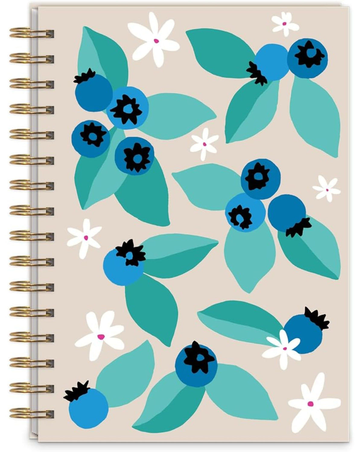 Carnet à spirale - Motif bleuets