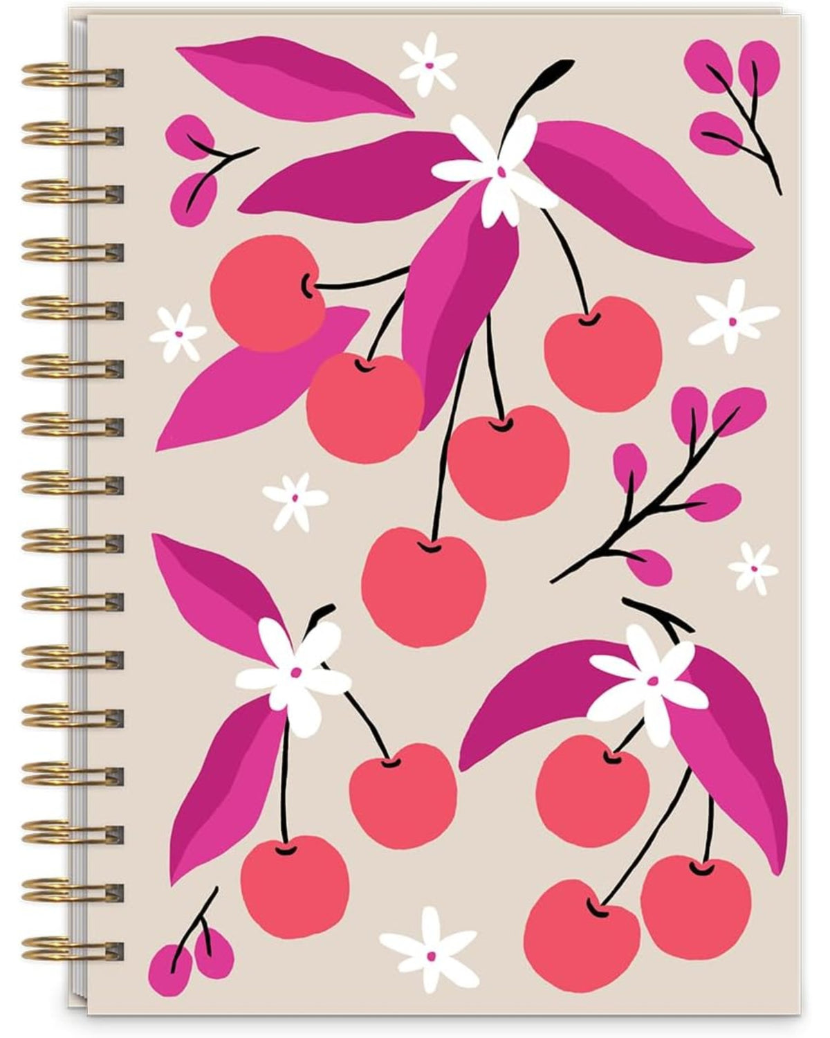 Carnet à spirale - Motif cerises