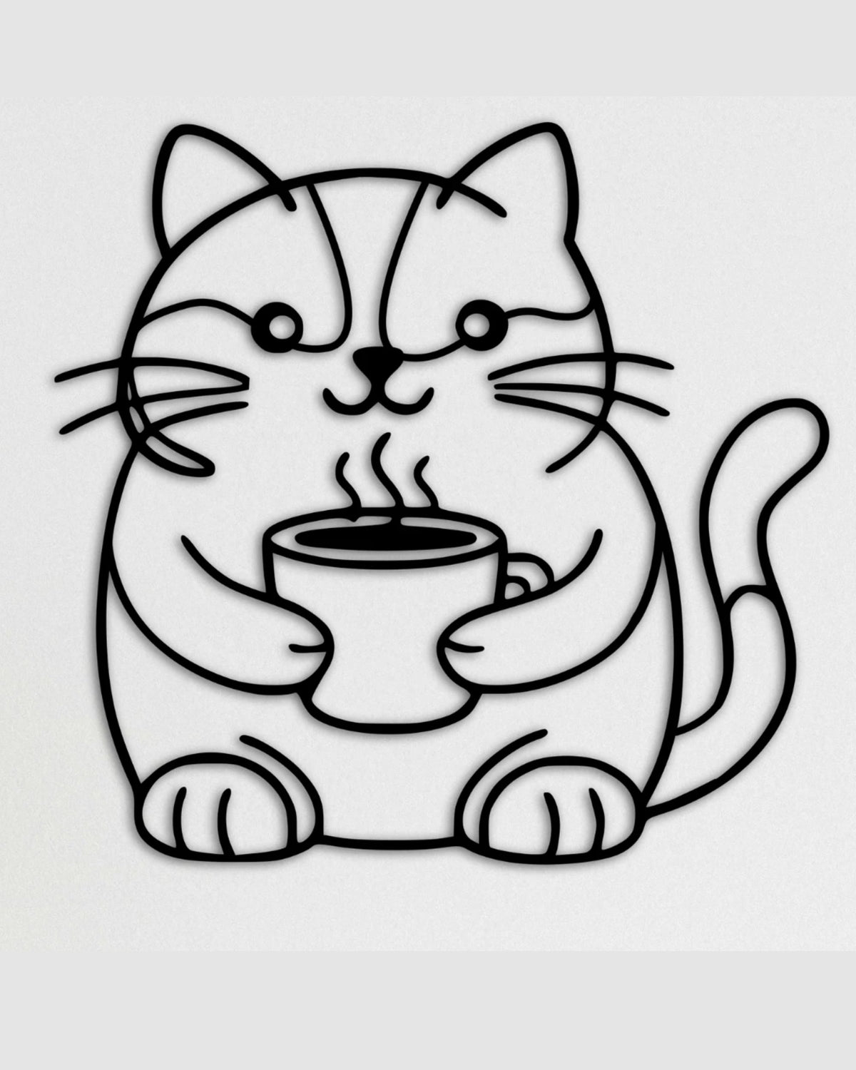 Carte moyenne (14cm) - Le chat et son café