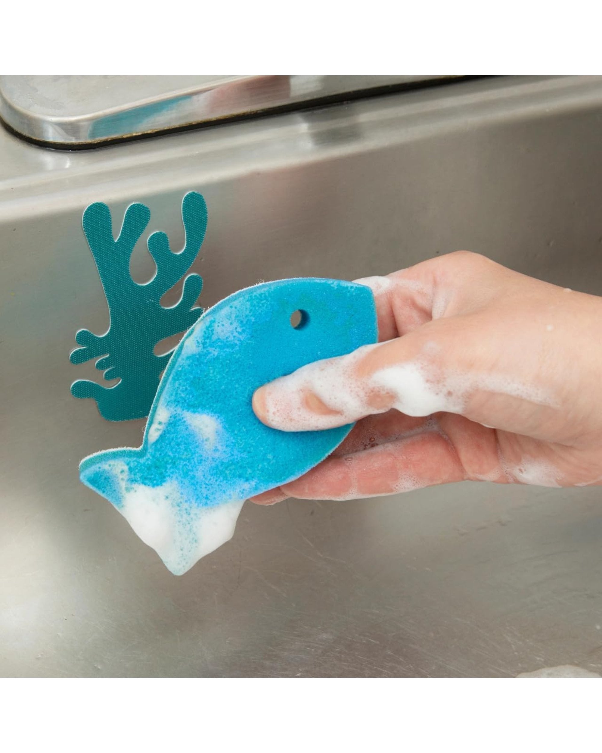 Fish Grab 'N Scrub avec éponge à récurer