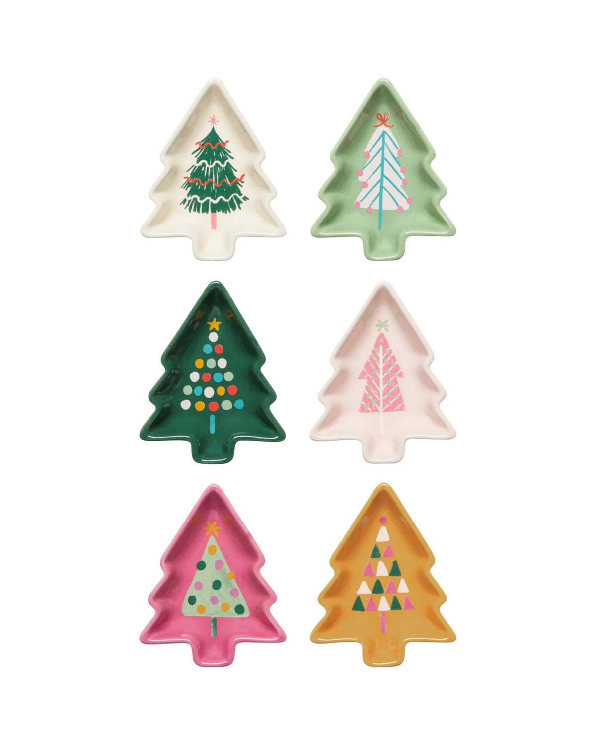 Ensemble de 6 bols de Noël Glitzmas en forme de sapin