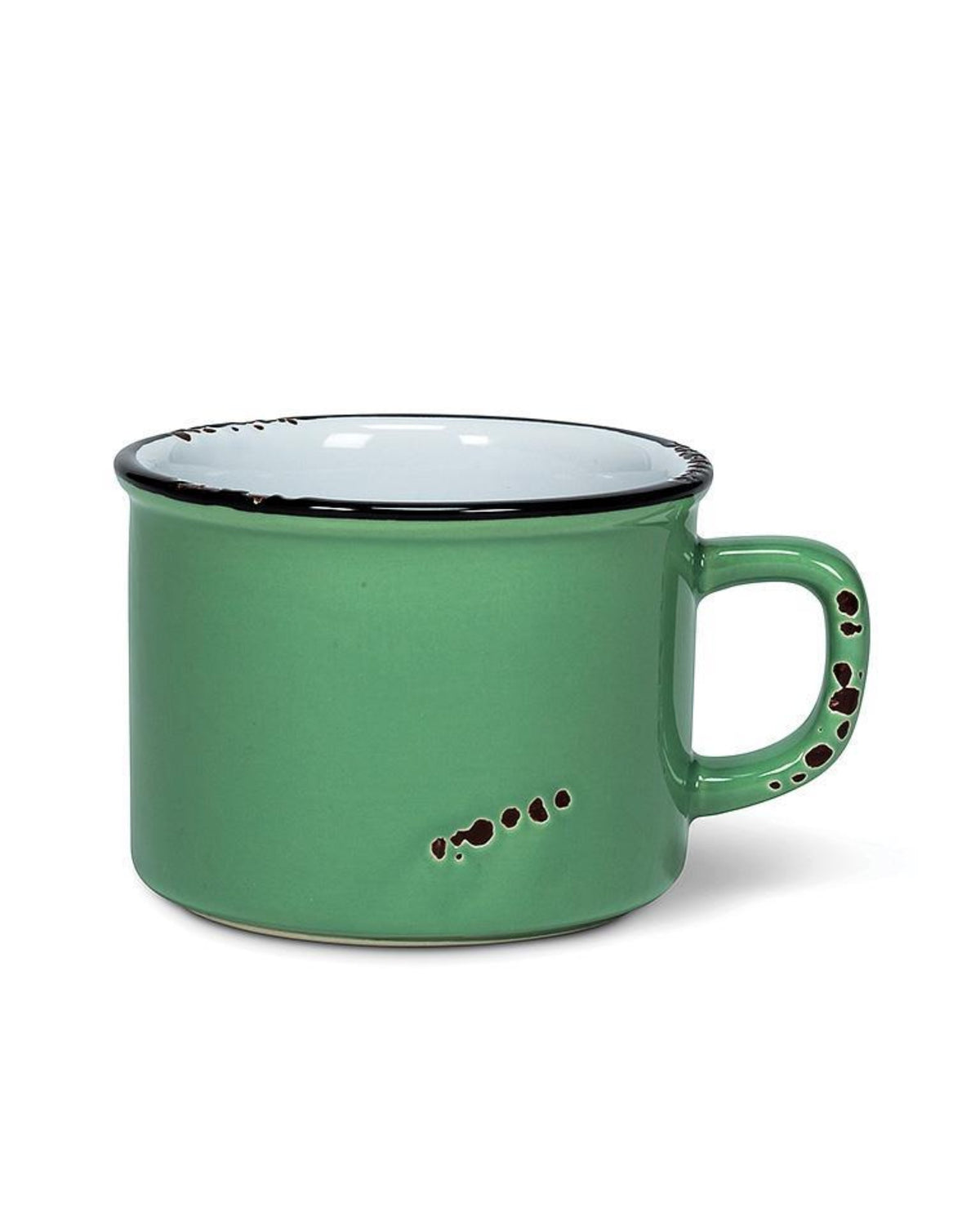 Tasse à cappuccino en émail - Vert forêt