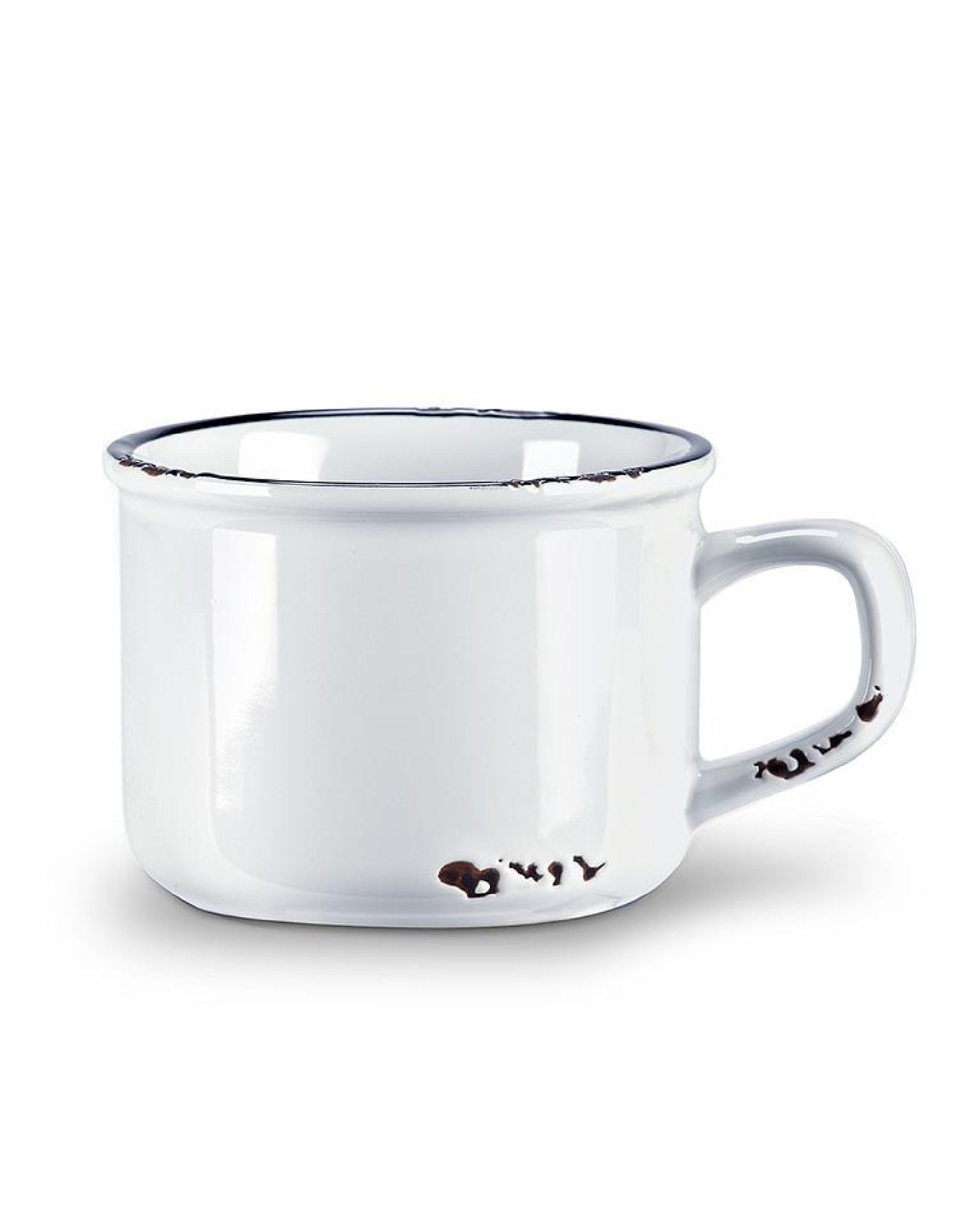 Tasse à cappuccino en émail - Blanc