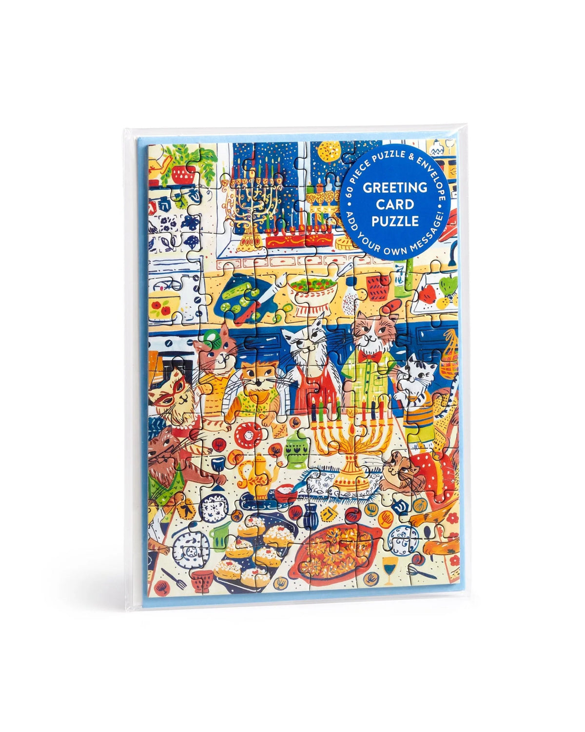 Carte de souhaits - Casse-tête 60mcx - Happy Hanukcats