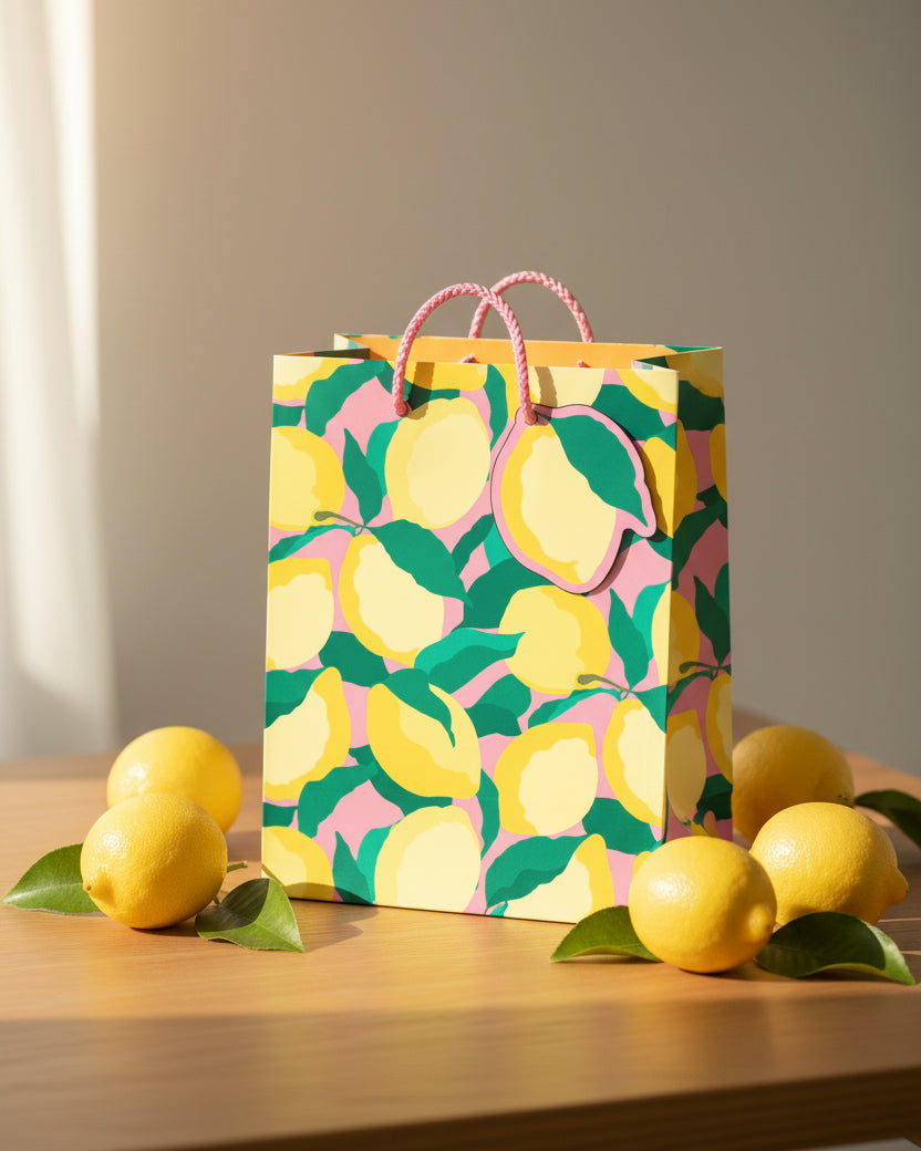 Sac cadeau - Moyen - Citrons