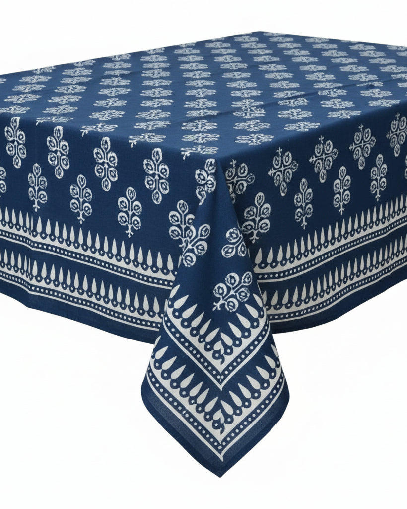 Nappe motif Hawthorn imprimé au bloc 90 x 60 pouces