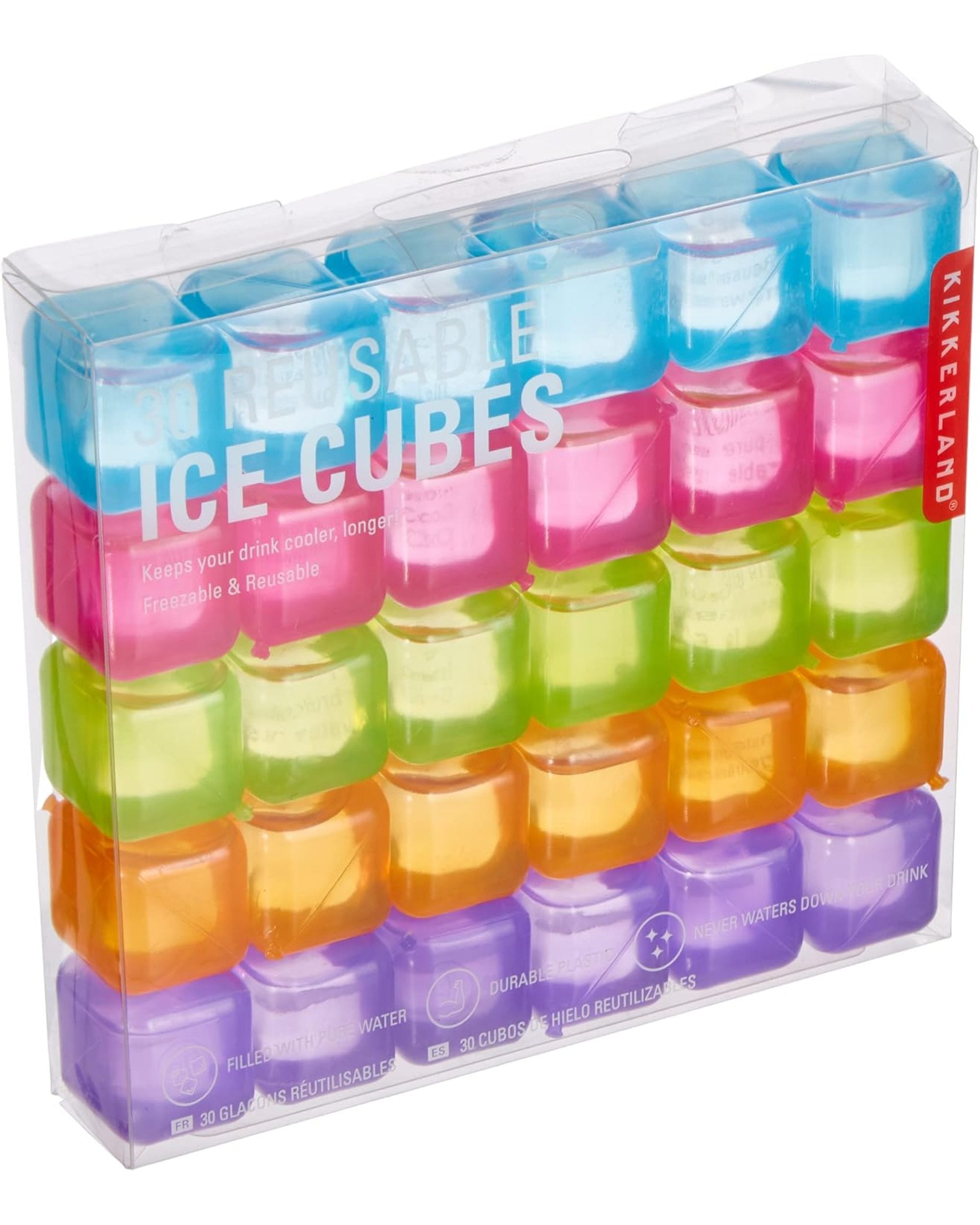 Paquet de 30 glaçons réutilisables - Multicolore